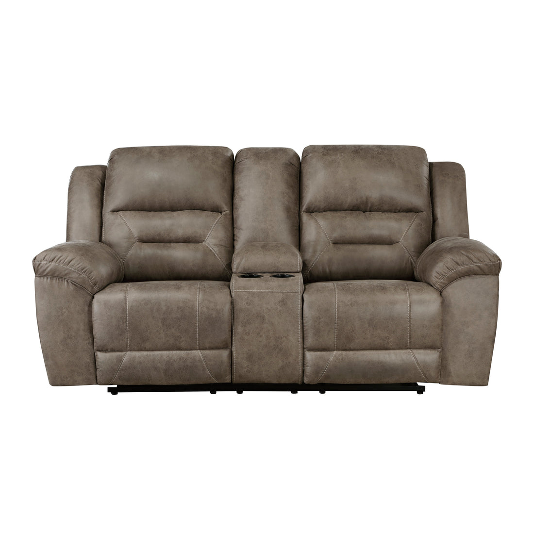 8538BR-2 Double Reclining Love Seat with Center Console - 8538BR-2 - Bien Home Furniture &amp; Electronics