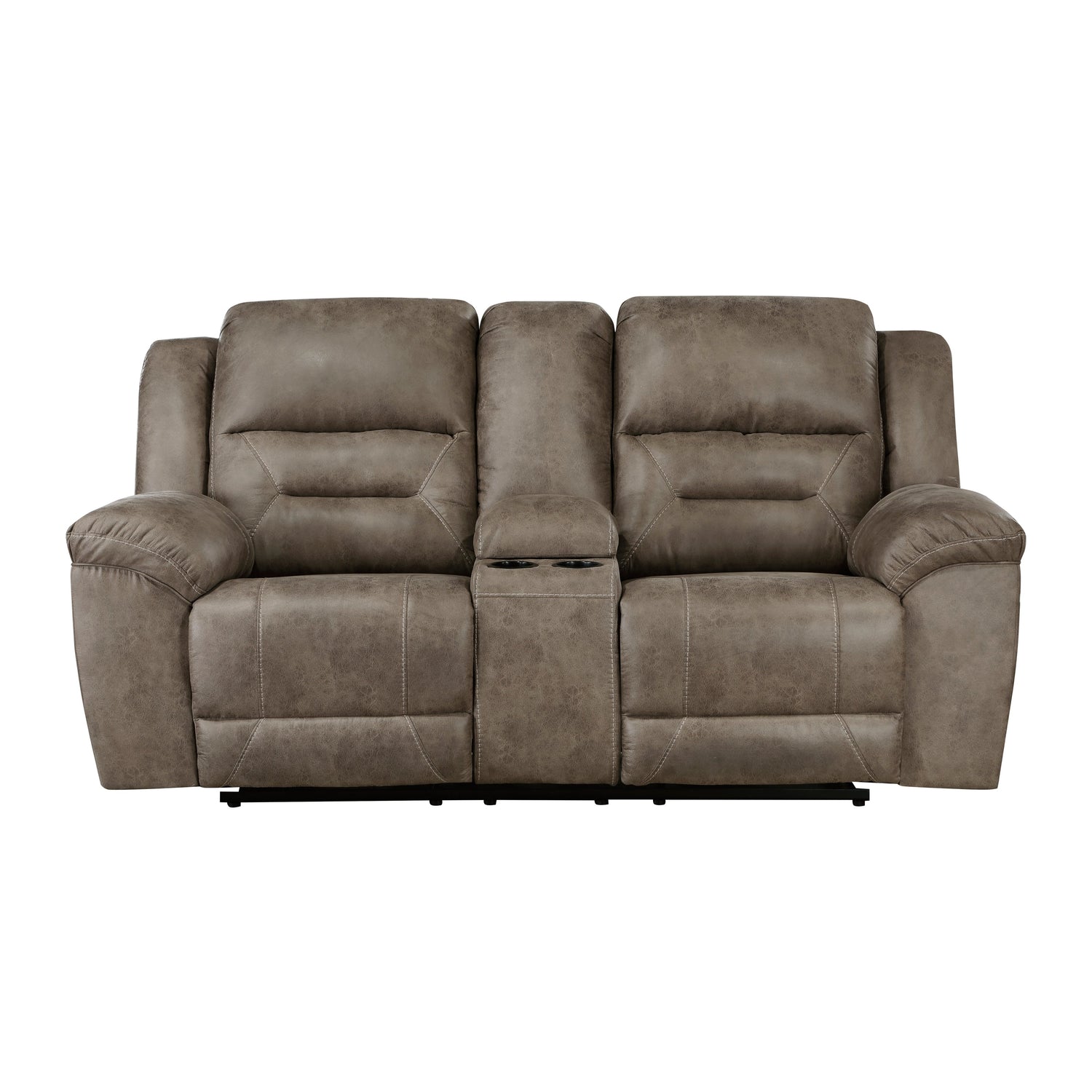 8538BR-2 Double Reclining Love Seat with Center Console - 8538BR-2 - Bien Home Furniture &amp; Electronics