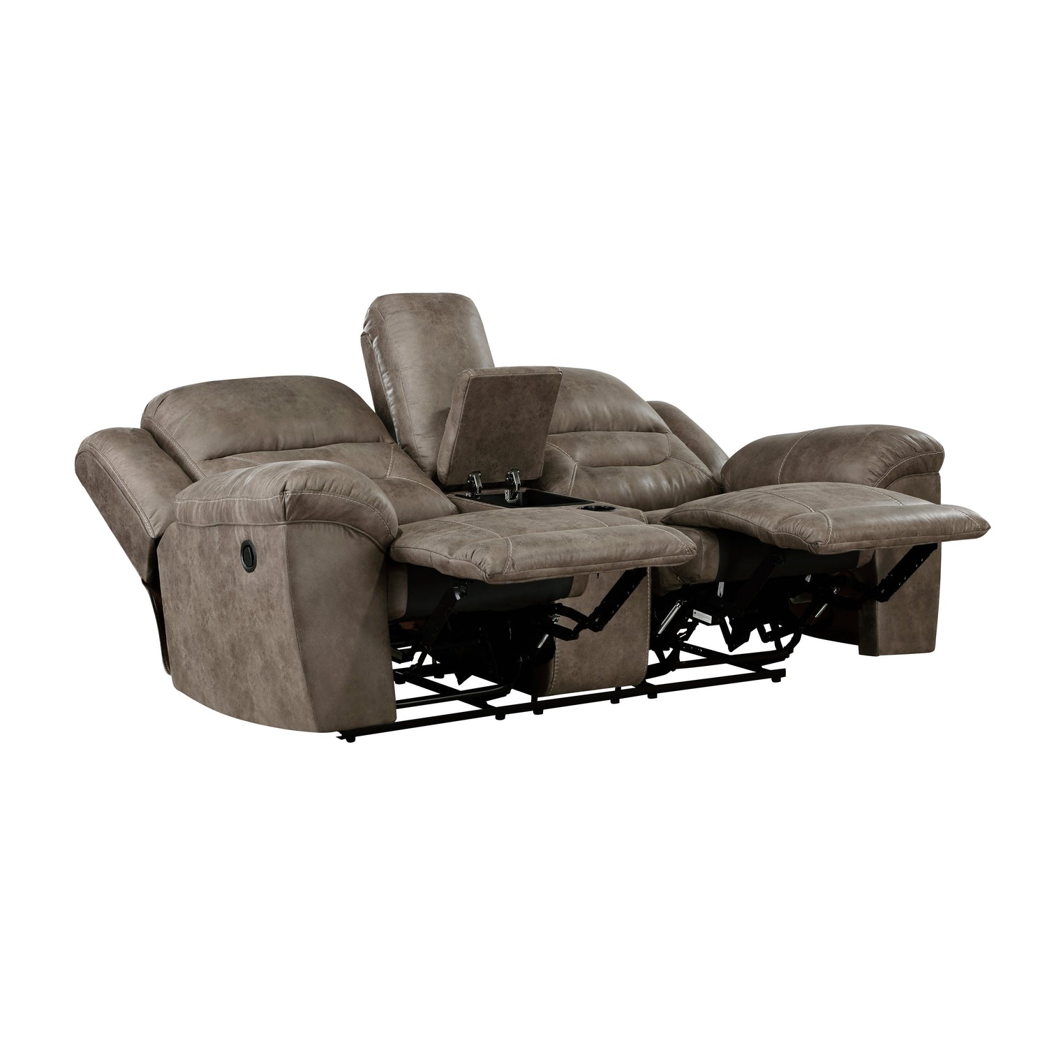 8538BR-2 Double Reclining Love Seat with Center Console - 8538BR-2 - Bien Home Furniture & Electronics