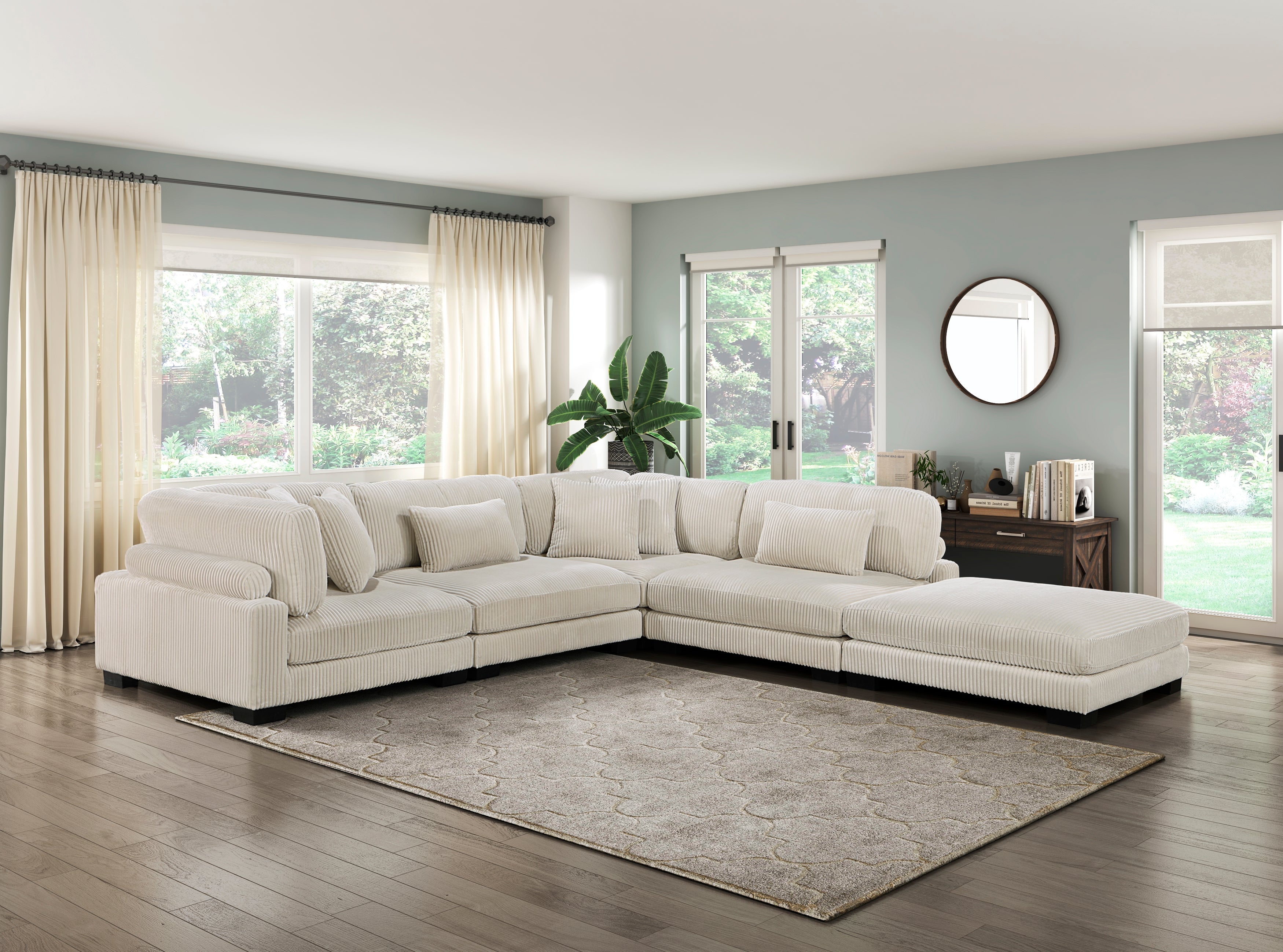 8555BE*5OT (5)5-Piece Modular Sectional with Ottoman - 8555BE*5OT - Bien Home Furniture & Electronics