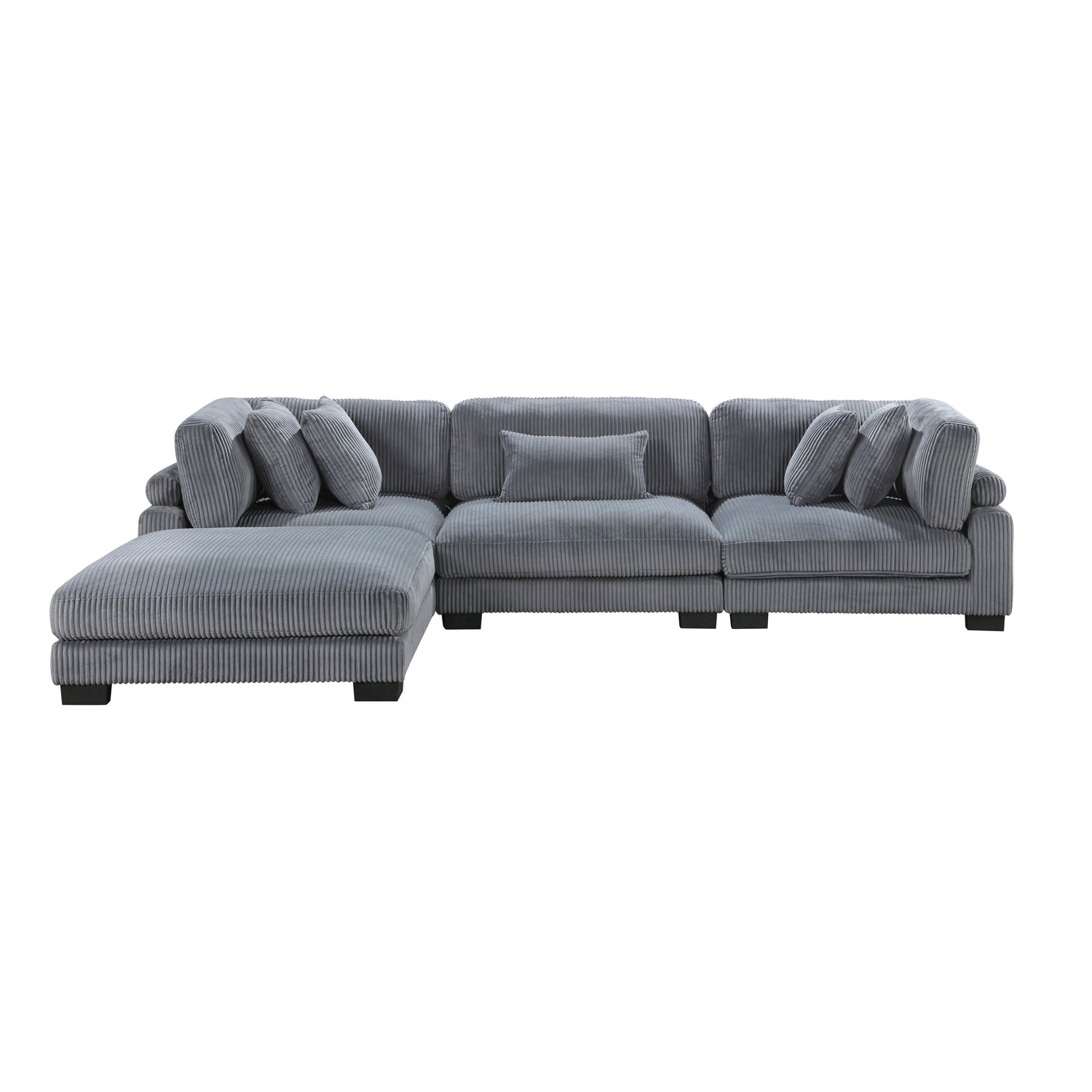 8555GY*4OT (4)4-Piece Modular Sectional with Ottoman - 8555GY*4OT - Bien Home Furniture & Electronics