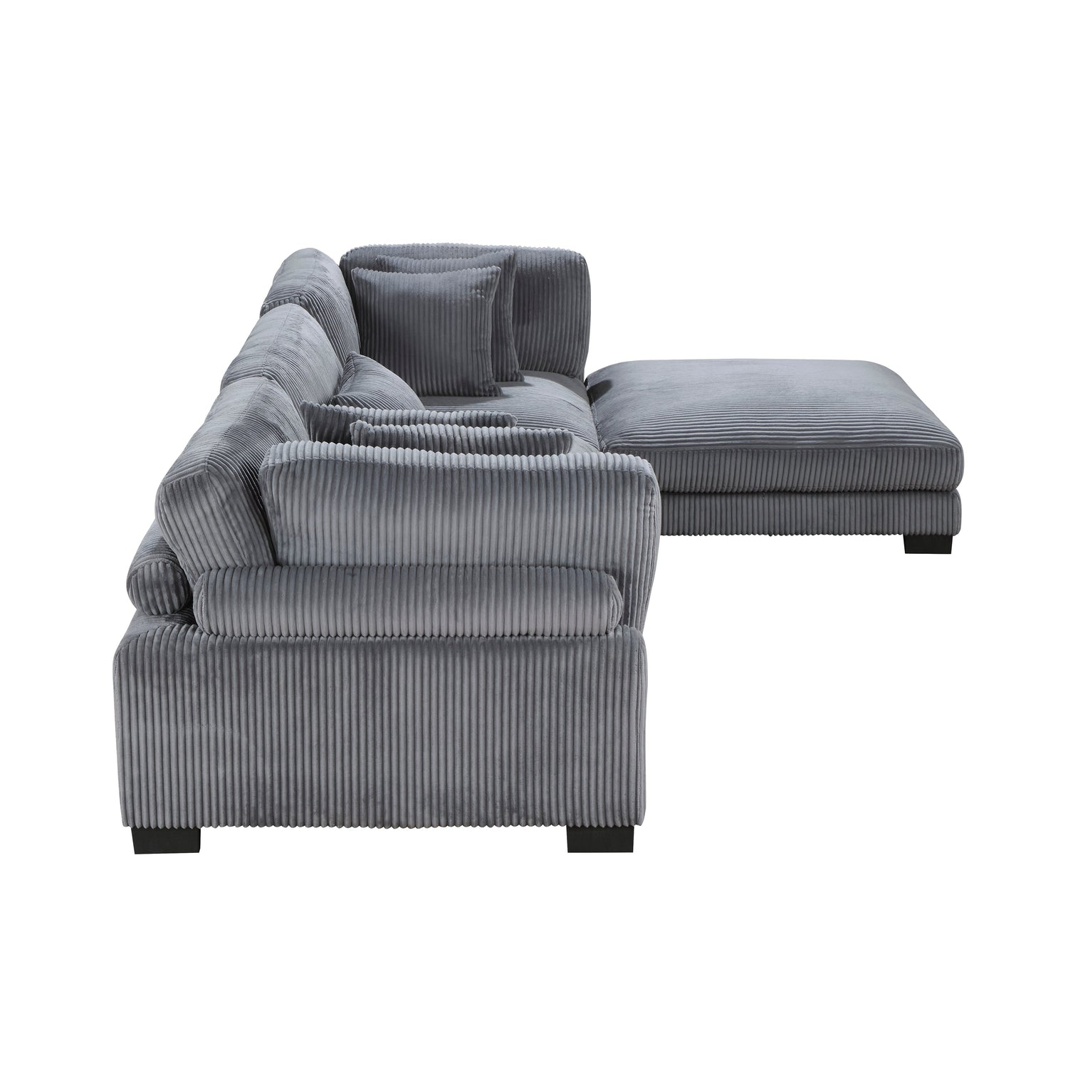 8555GY*4OT (4)4-Piece Modular Sectional with Ottoman - 8555GY*4OT - Bien Home Furniture & Electronics