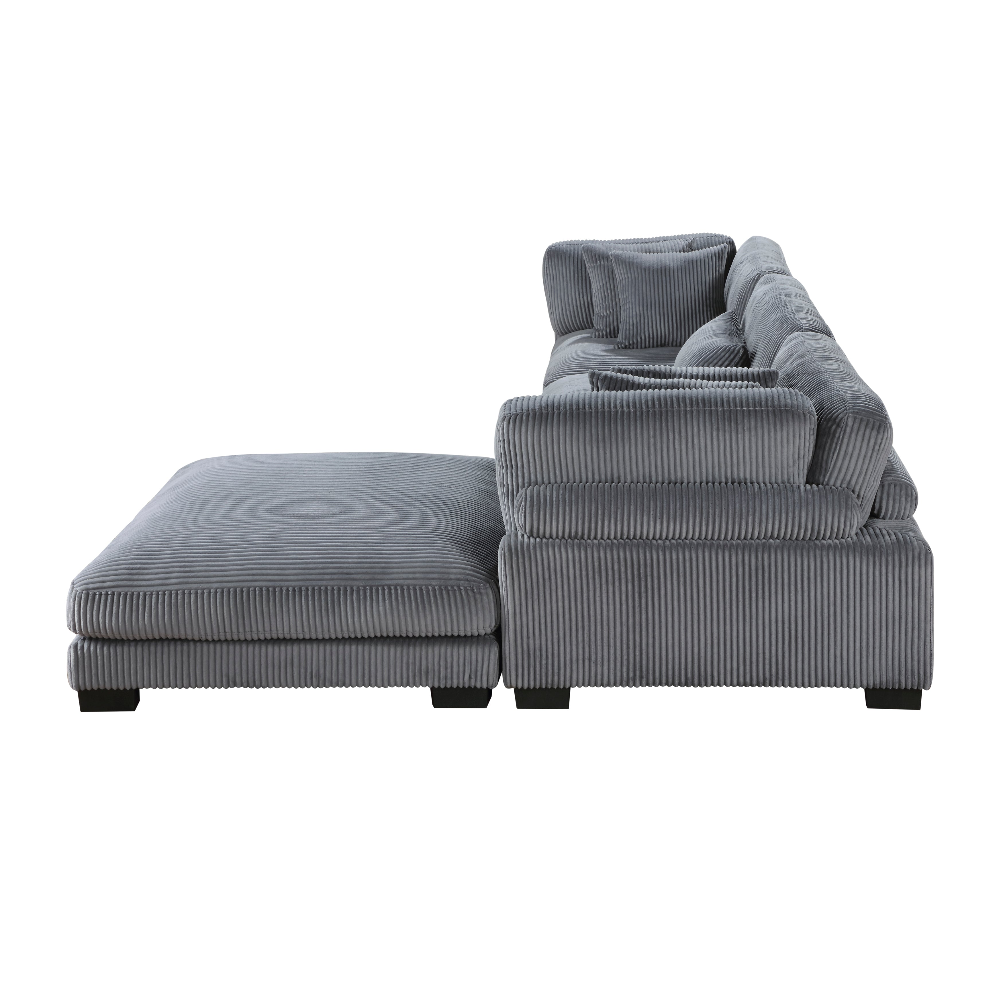 8555GY*4OT (4)4-Piece Modular Sectional with Ottoman - 8555GY*4OT - Bien Home Furniture & Electronics