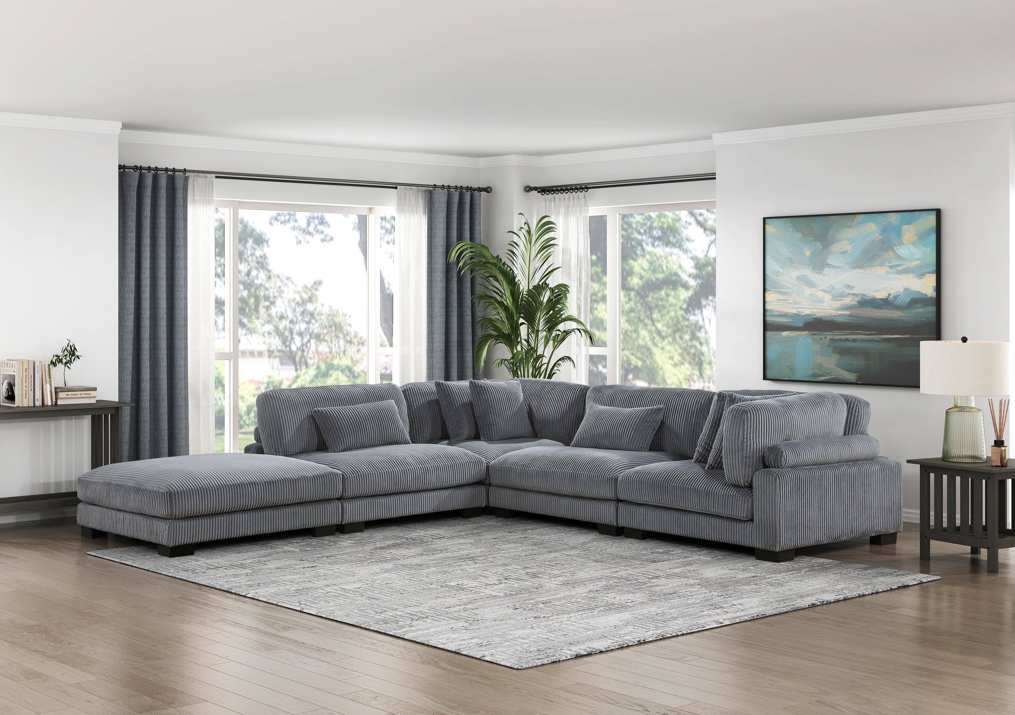 8555GY*4SC (4)4-Piece Modular Sectional - 8555GY*4SC - Bien Home Furniture &amp; Electronics