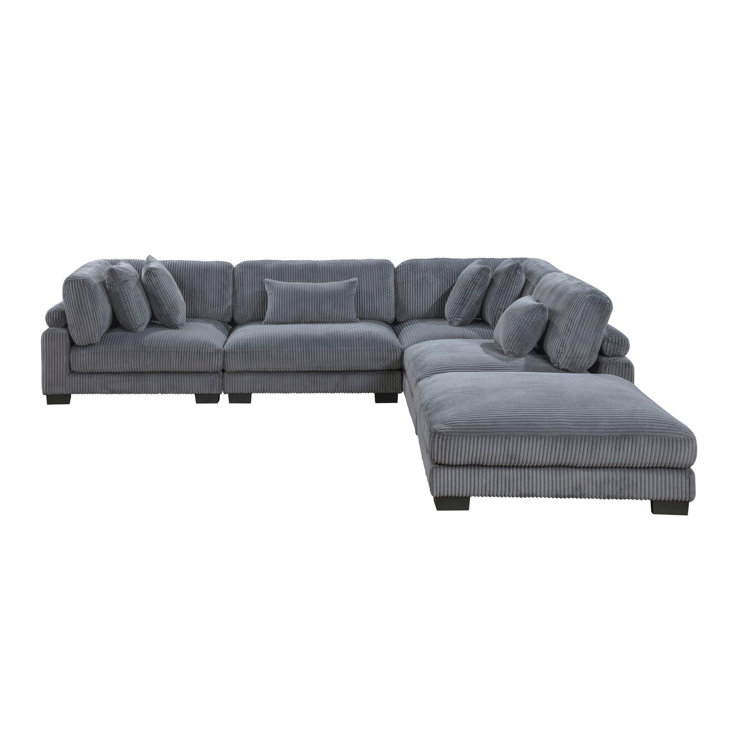 8555GY*5OT (5)5-Piece Modular Sectional with Ottoman - 8555GY*5OT - Bien Home Furniture & Electronics