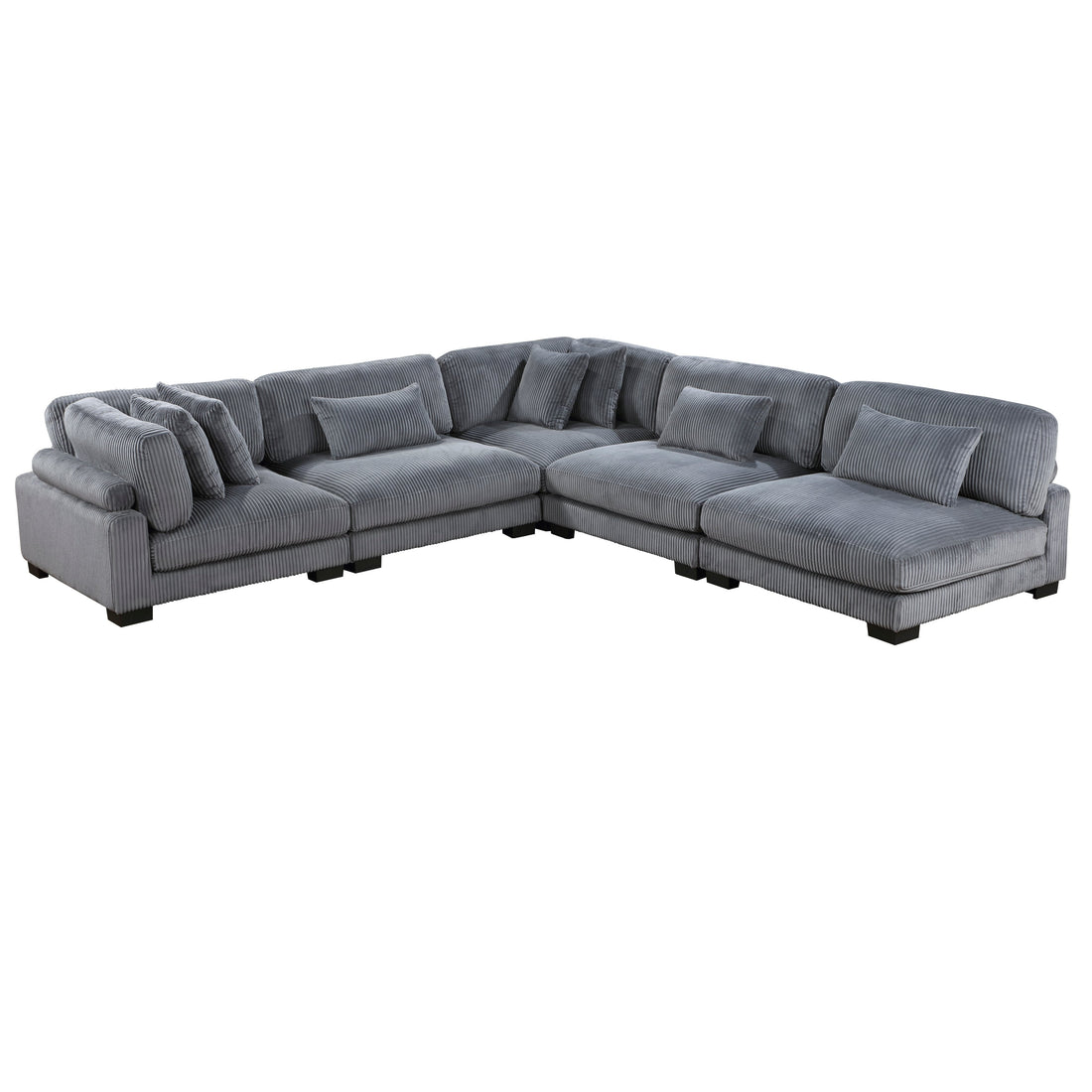 8555GY*5SC (5)5-Piece Modular Sectional - 8555GY*5SC - Bien Home Furniture &amp; Electronics