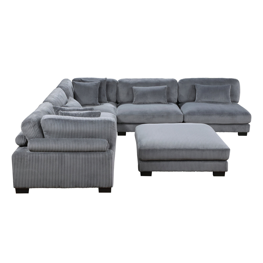8555GY*6OT (6)6-Piece Modular Sectional with Ottoman - 8555GY*6OT - Bien Home Furniture &amp; Electronics