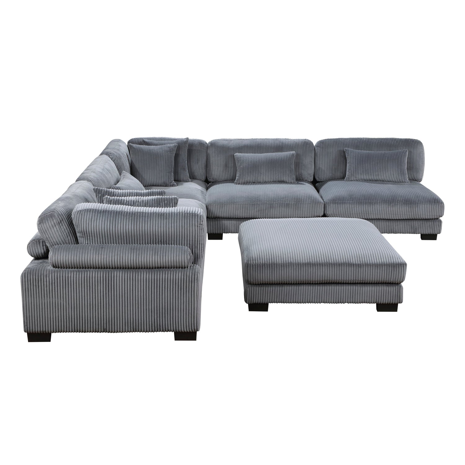 8555GY*6OT (6)6-Piece Modular Sectional with Ottoman - 8555GY*6OT - Bien Home Furniture & Electronics