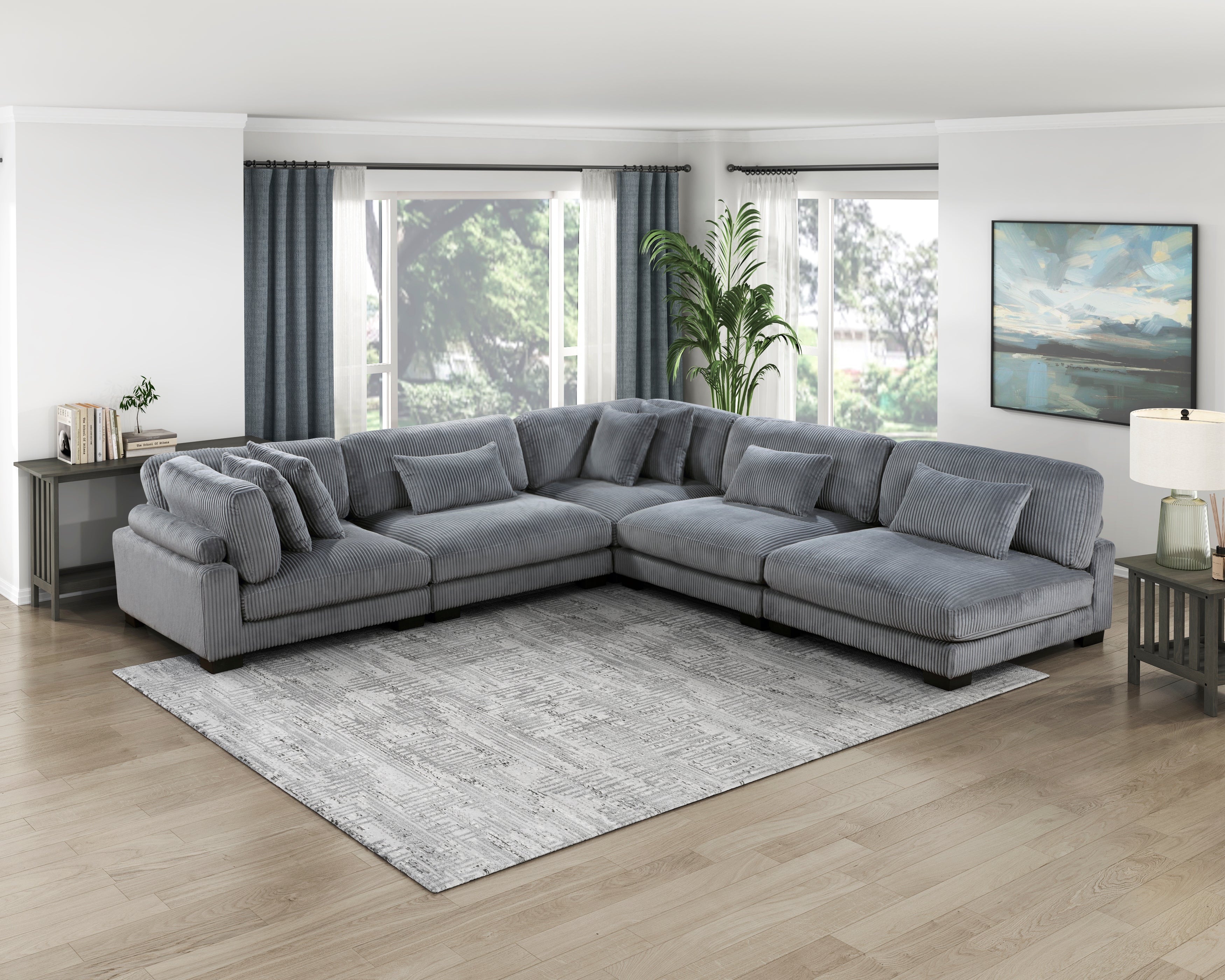 8555GY-CR Corner Seat - 8555GY-CR - Bien Home Furniture & Electronics