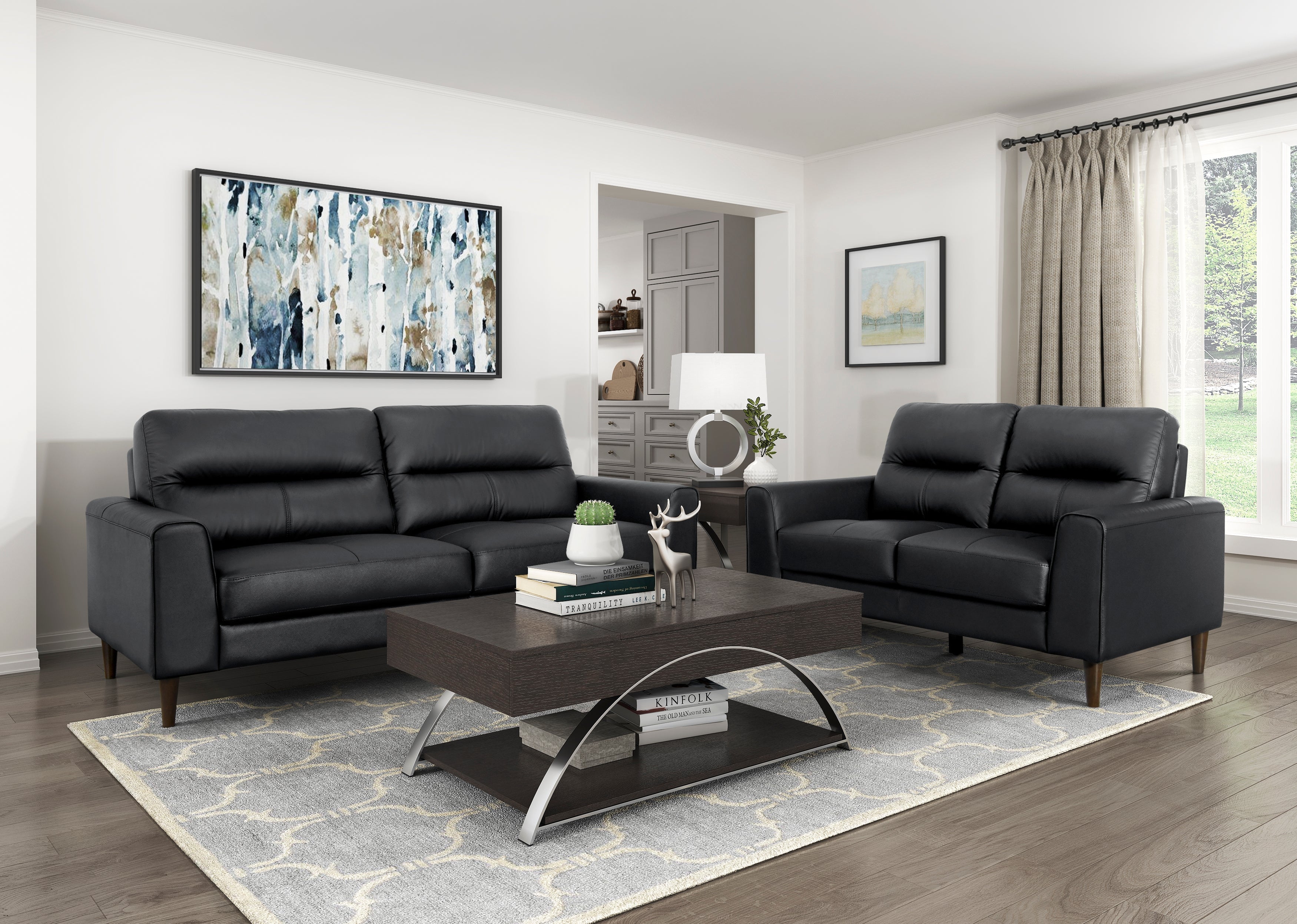 8566BLK-3 Sofa - 8566BLK-3 - Bien Home Furniture & Electronics