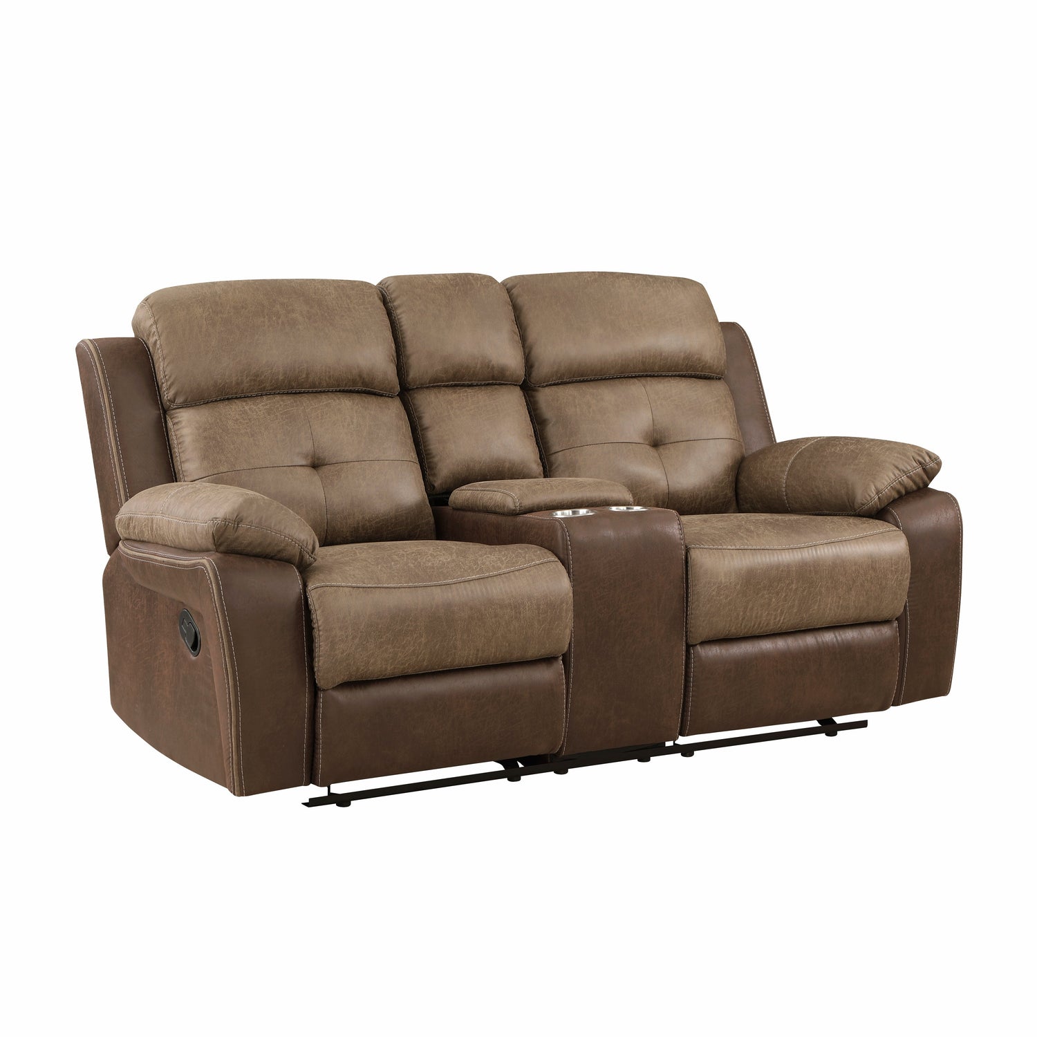8599BR-2 Double Glider Reclining Love Seat with Center Console - 8599BR-2 - Bien Home Furniture & Electronics