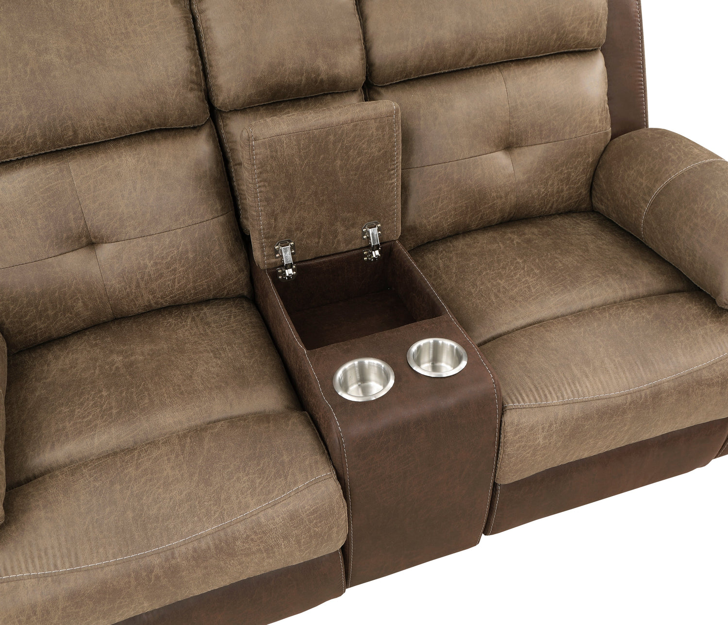 8599BR-2 Double Glider Reclining Love Seat with Center Console - 8599BR-2 - Bien Home Furniture & Electronics