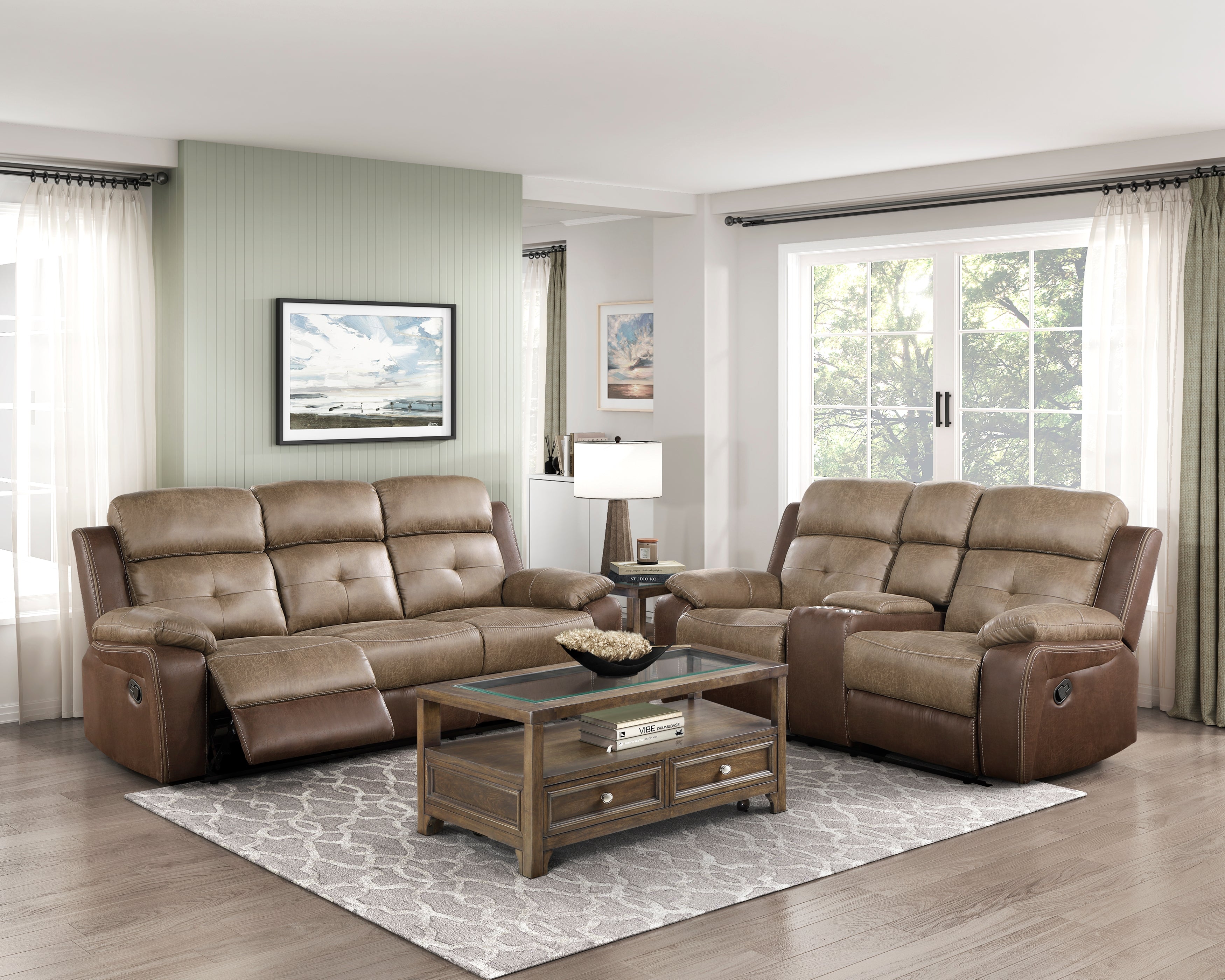 8599BR-3 Double Reclining Sofa - 8599BR-3 - Bien Home Furniture & Electronics