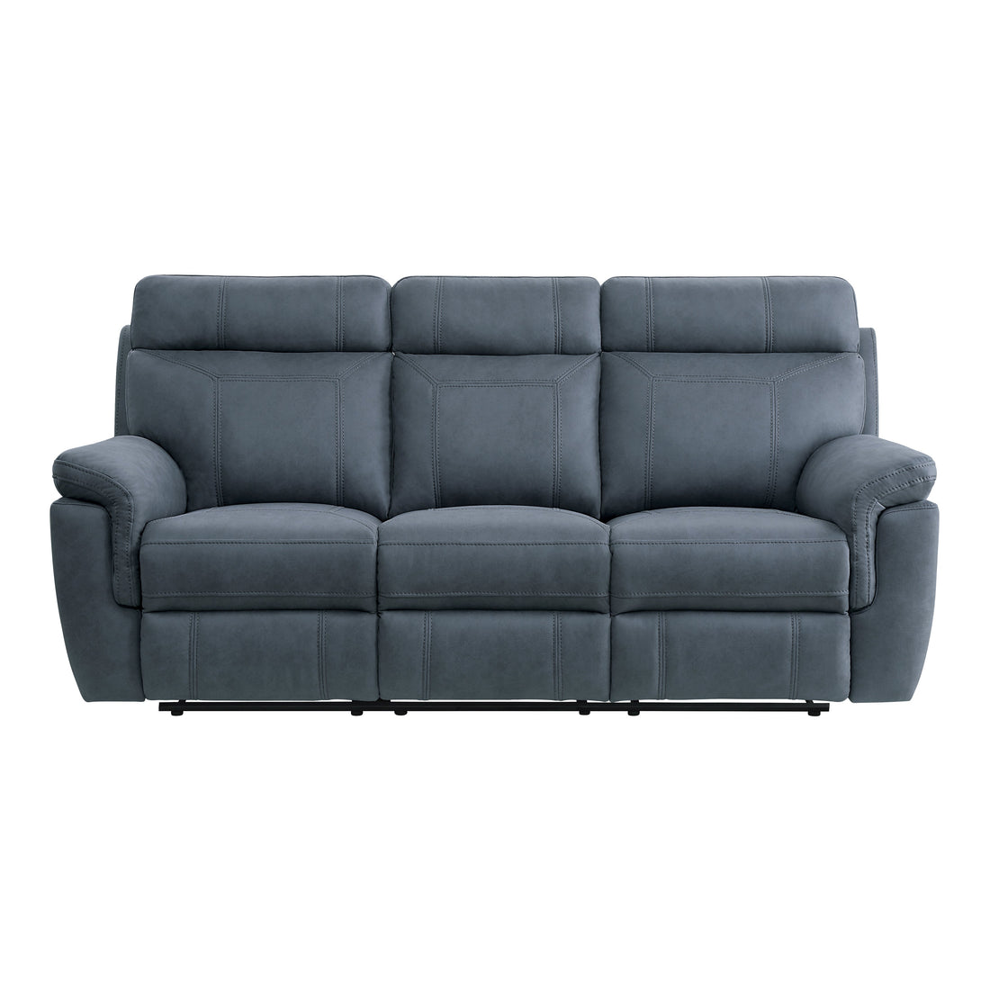 9301BUE-3 Double Reclining Sofa with Center Drop-Down Cup Holders - 9301BUE-3 - Bien Home Furniture & Electronics