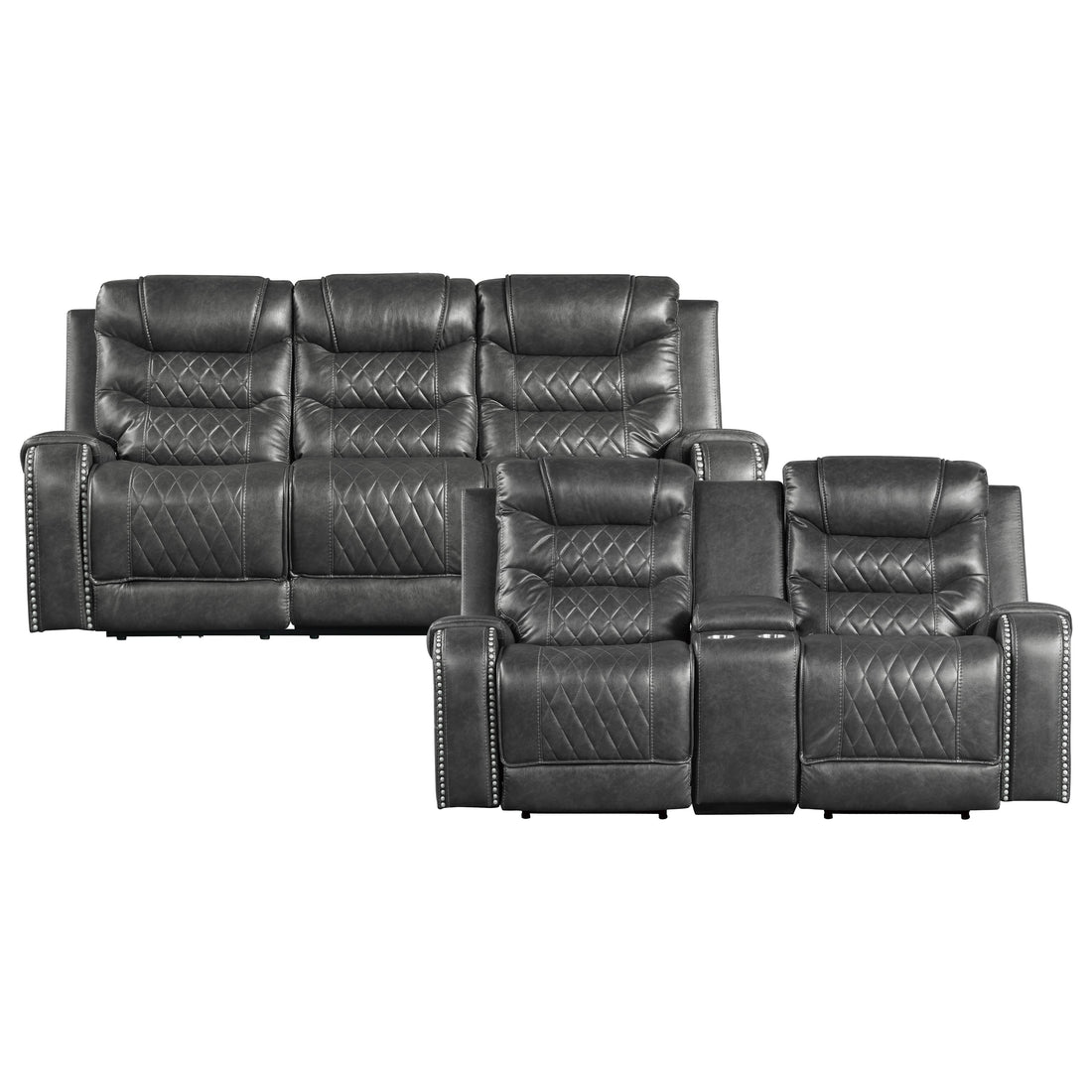 9405GY*2PW 2pc Set: Sofa, Love (Power) - 9405GY*2PW - Bien Home Furniture & Electronics