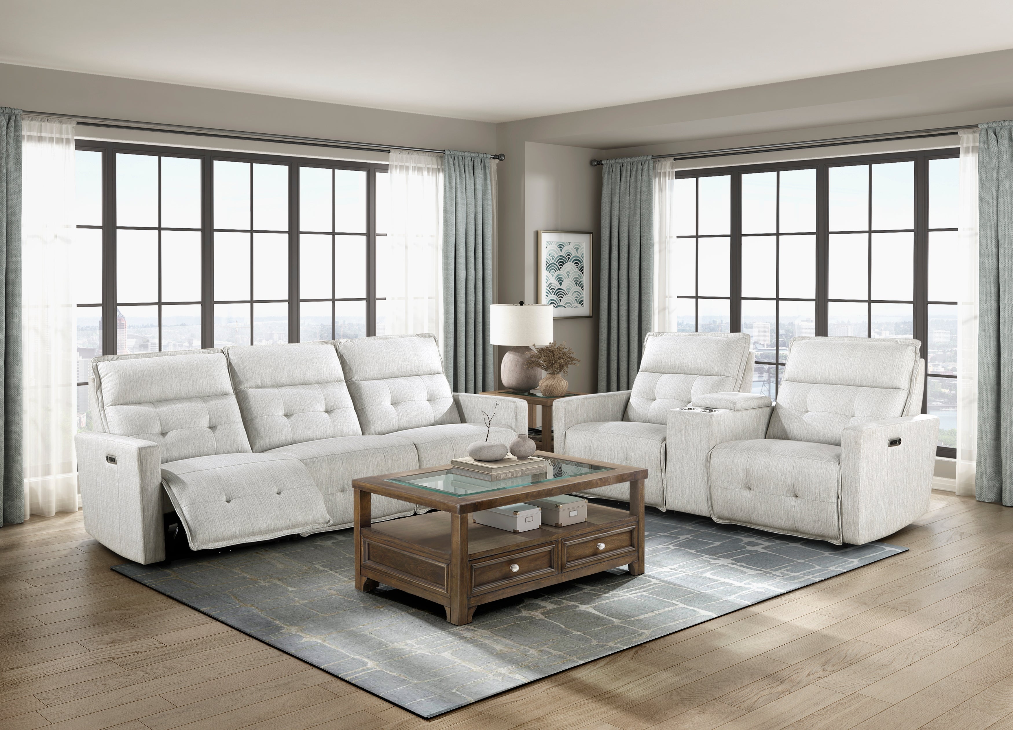 9444HMP-2CNPWH* (3)Power Double Reclining Love Seat with Center Console and Power Headrests - 9444HMP-2CNPWH* - Bien Home Furniture & Electronics