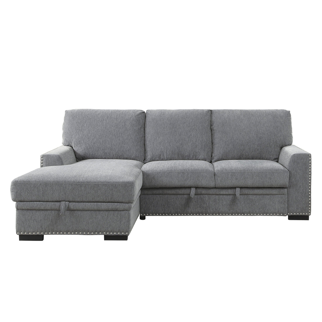 9468DG*2LC2R (2)2-Piece Sectional with Pull-out Bed and Left Chaise with Hidden Storage - 9468DG*2LC2R - Bien Home Furniture & Electronics