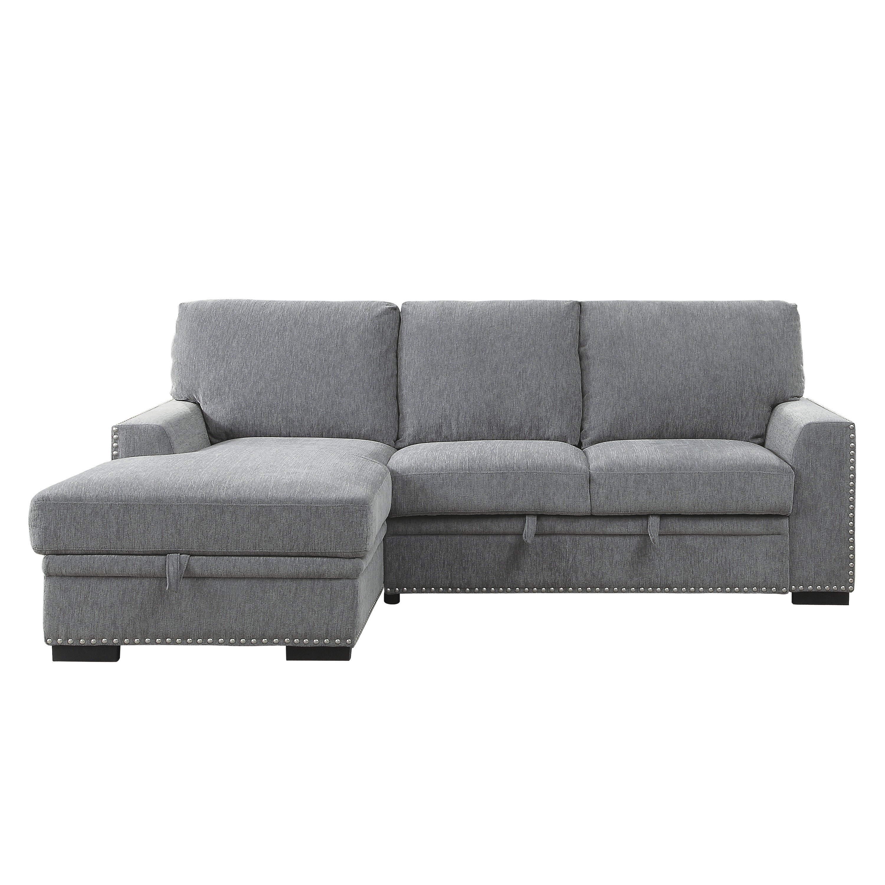 9468DG*2LC2R (2)2-Piece Sectional with Pull-out Bed and Left Chaise with Hidden Storage - 9468DG*2LC2R - Bien Home Furniture & Electronics