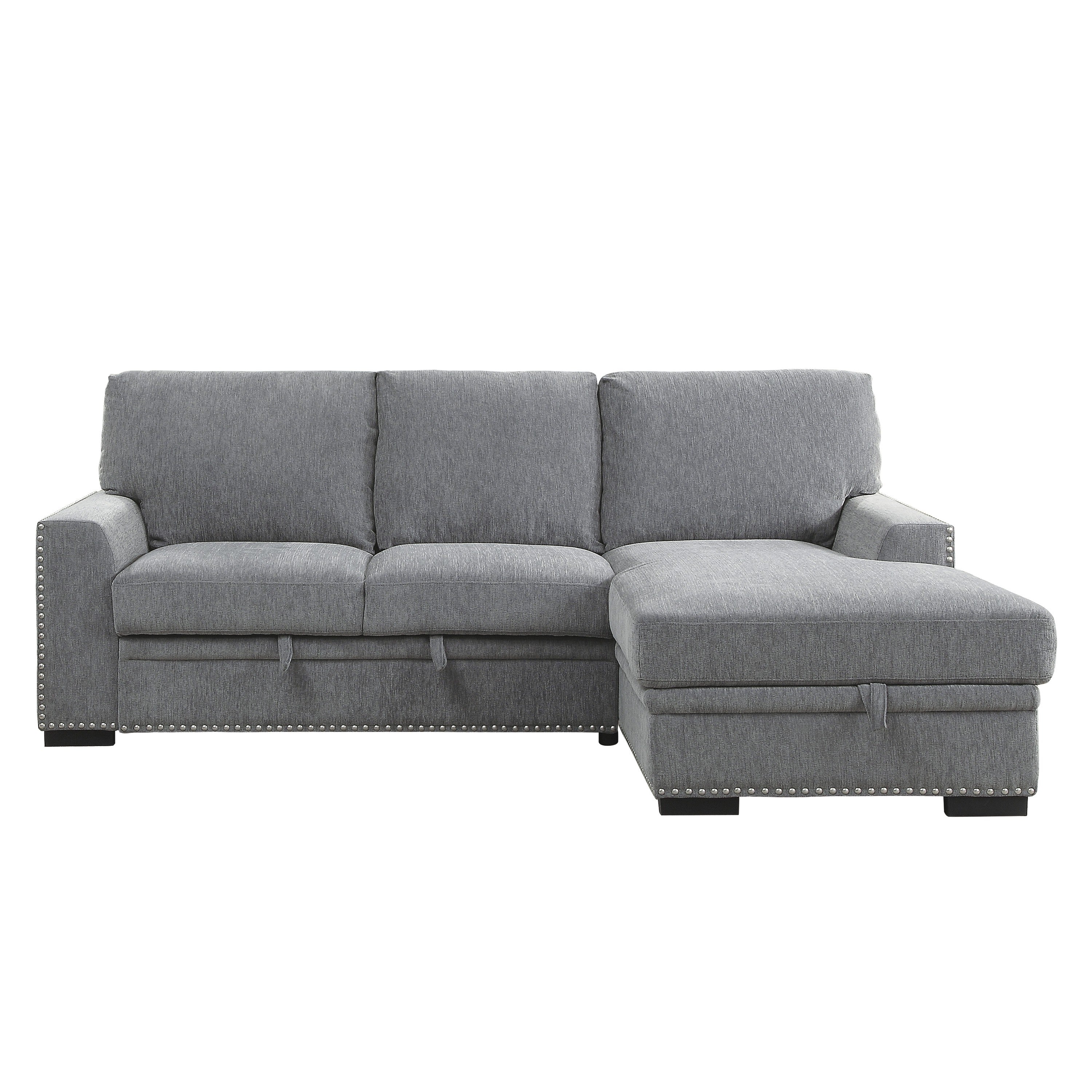 9468DG*2RC2L (2)2-Piece Sectional with Pull-out Bed and Right Chaise with Hidden Storage - 9468DG*2RC2L - Bien Home Furniture & Electronics