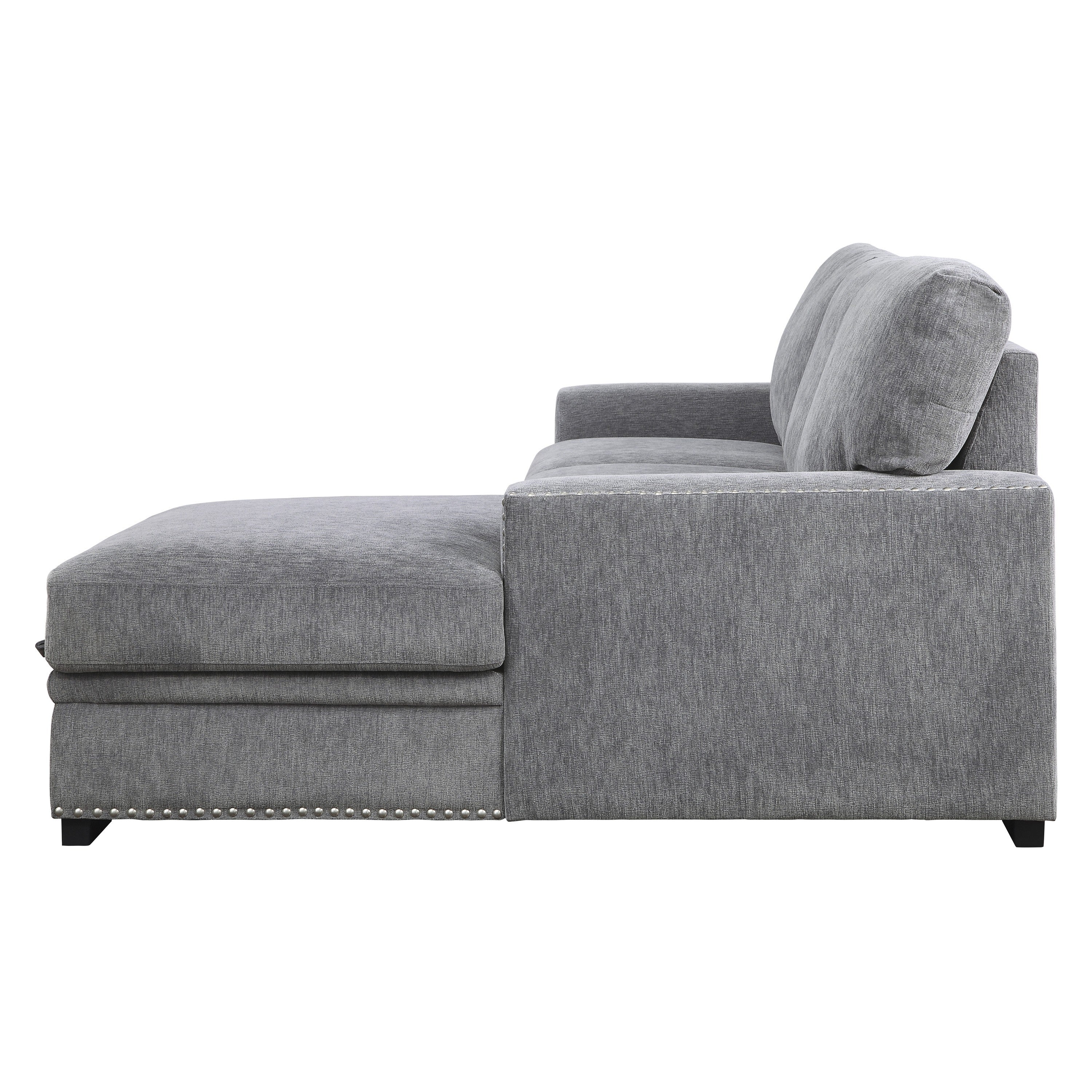 9468DG*2RC2L (2)2-Piece Sectional with Pull-out Bed and Right Chaise with Hidden Storage - 9468DG*2RC2L - Bien Home Furniture & Electronics