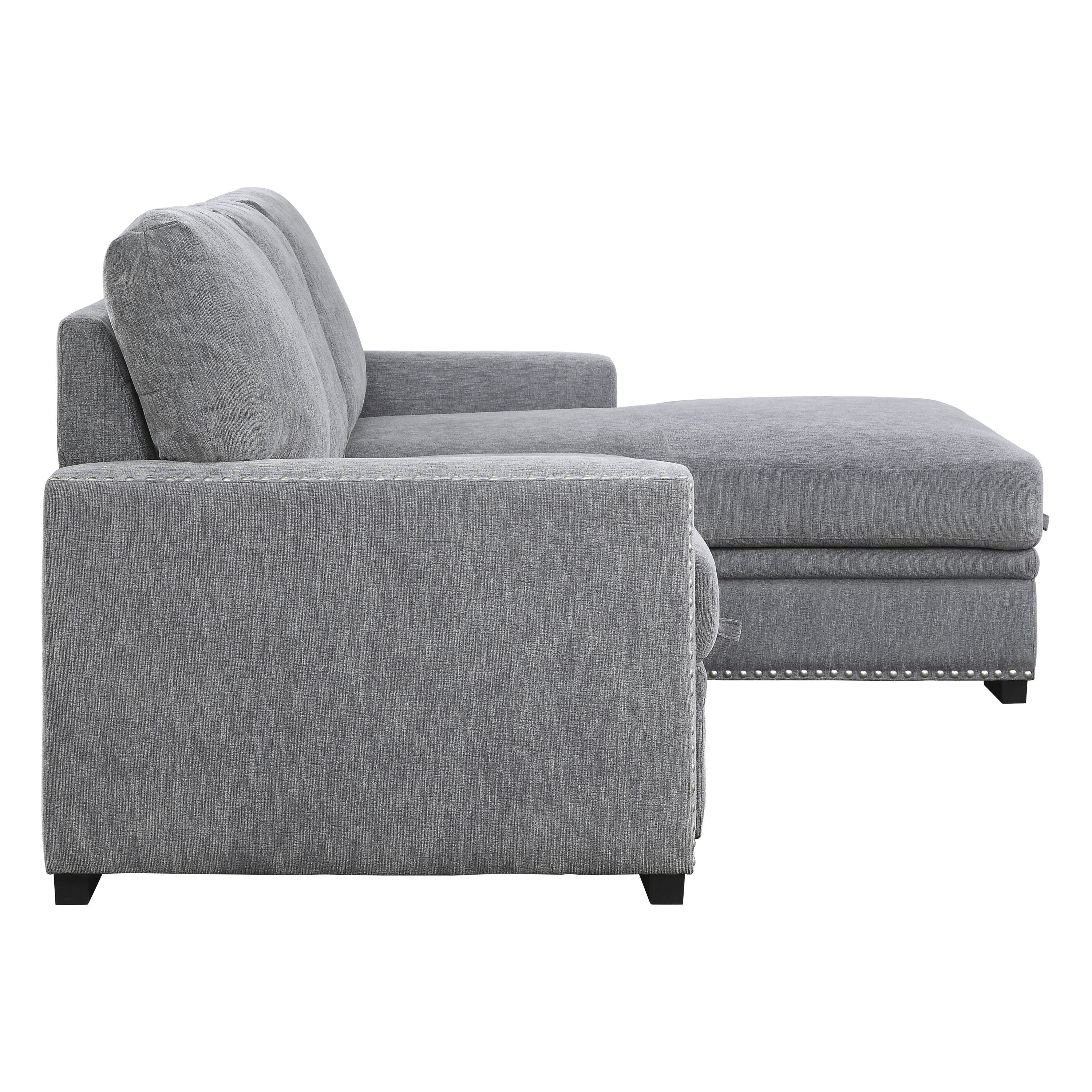 9468DG*2RC2L (2)2-Piece Sectional with Pull-out Bed and Right Chaise with Hidden Storage - 9468DG*2RC2L - Bien Home Furniture & Electronics