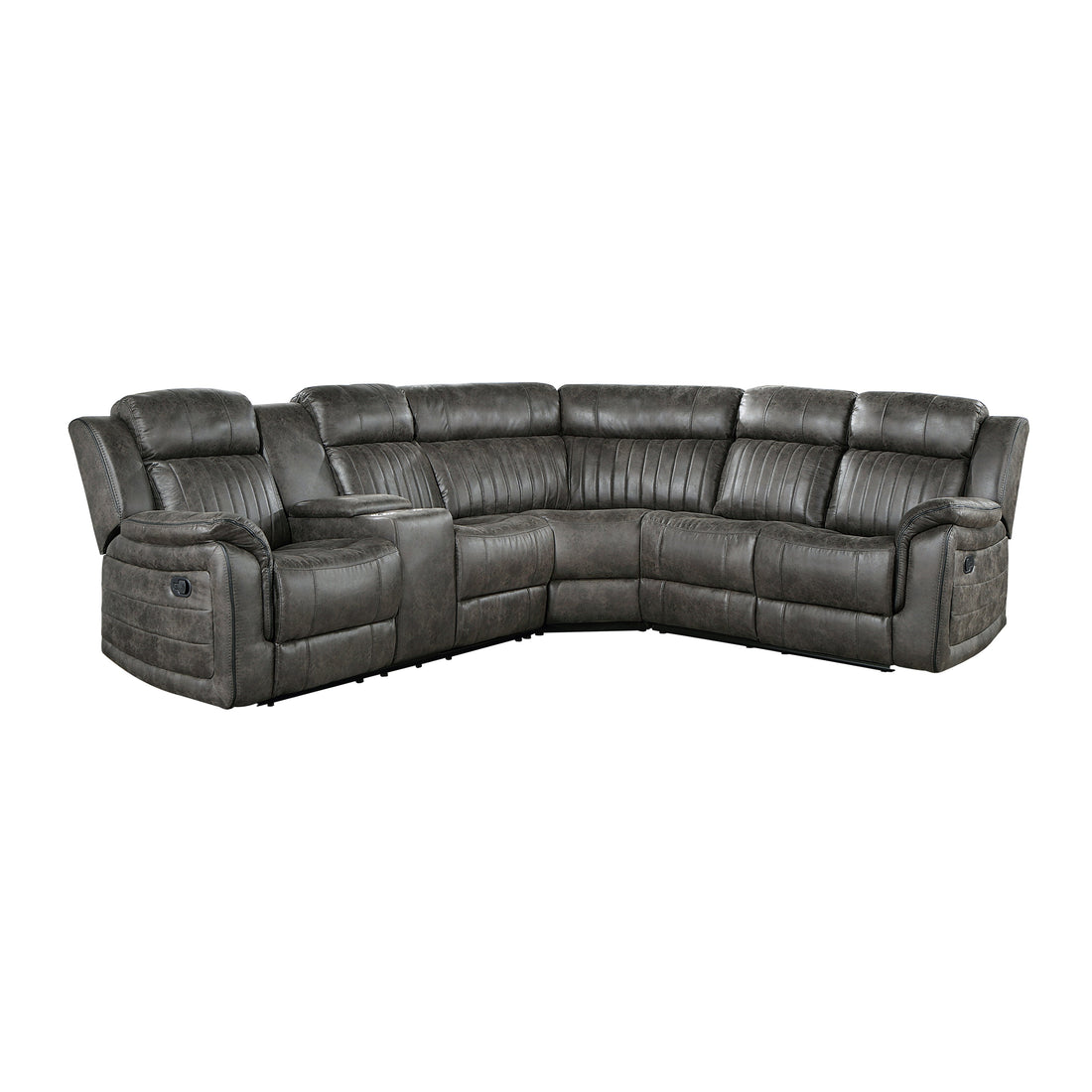 9479BRG*SC (3)3-Piece Reclining Sectional with Left Console - 9479BRG*SC - Bien Home Furniture & Electronics