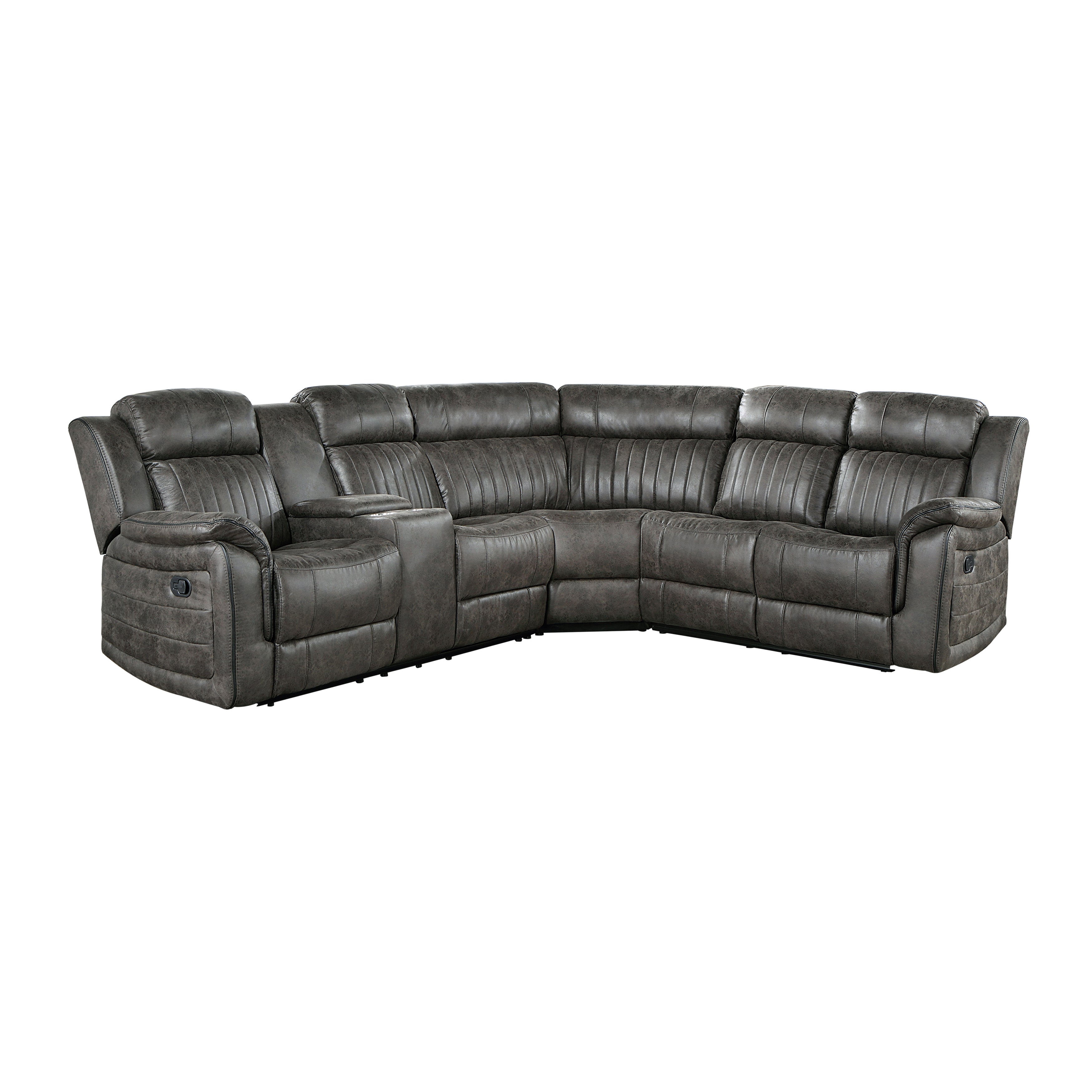 9479BRG*SC (3)3-Piece Reclining Sectional with Left Console - 9479BRG*SC - Bien Home Furniture & Electronics