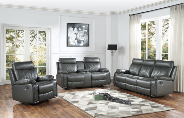 9599GRY*2 2pc Set: Sofa, Love - 9599GRY*2 - Bien Home Furniture & Electronics