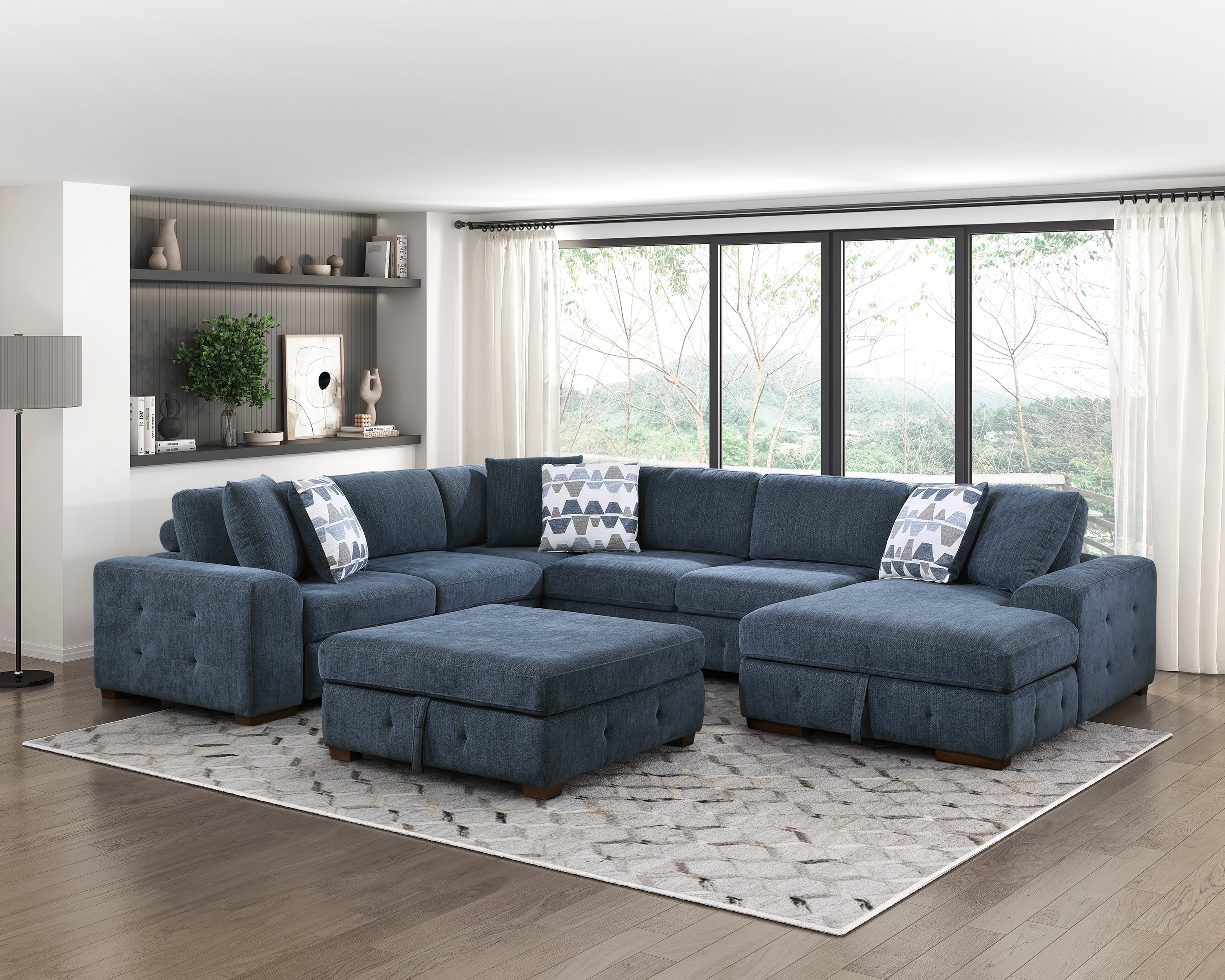 9624BU-4 STORAGE OTTOMAN - 9624BU-4 - Bien Home Furniture & Electronics