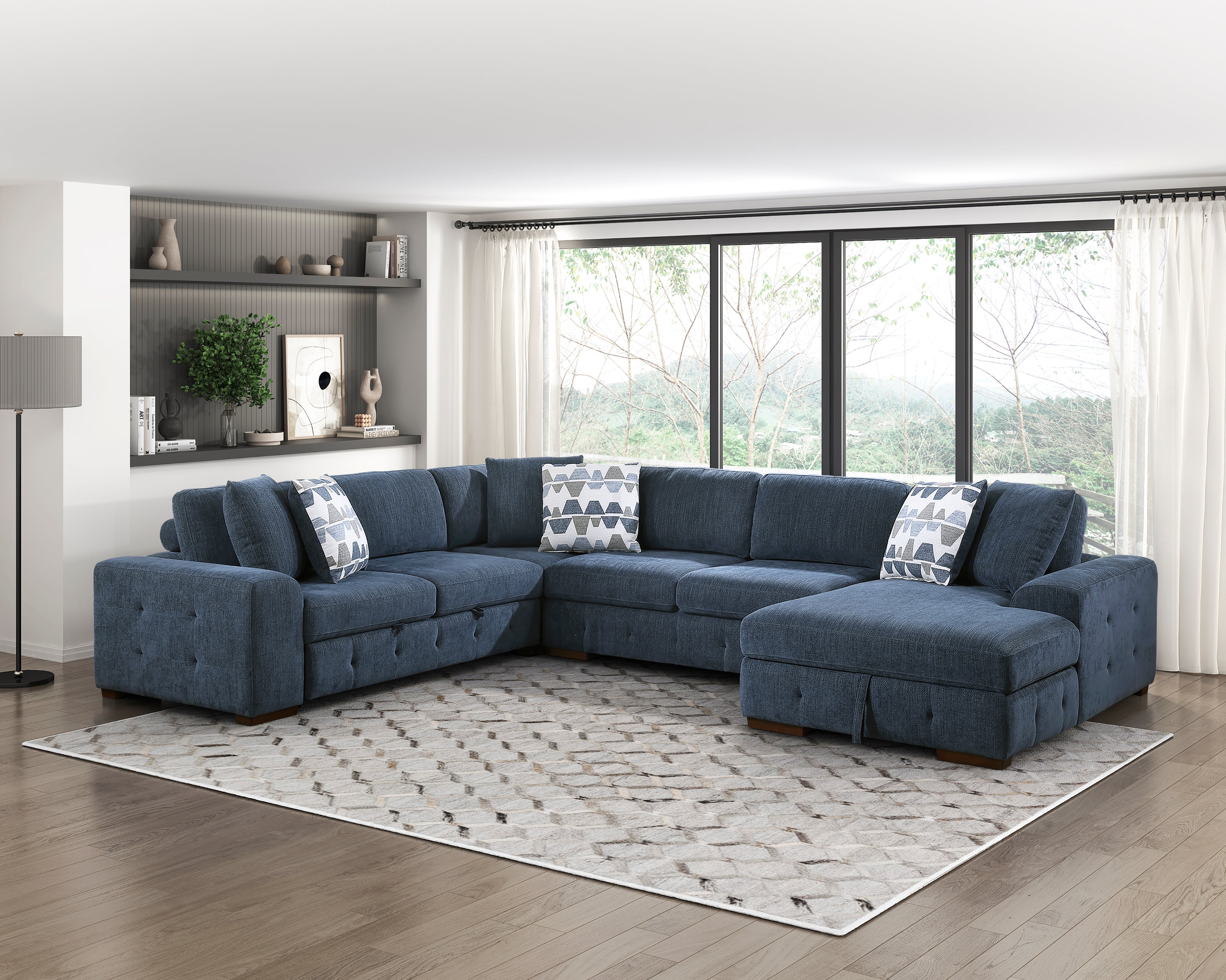 9624BU*42LRC (4)4-Piece Sectional with Right Chaise - 9624BU*42LRC - Bien Home Furniture & Electronics