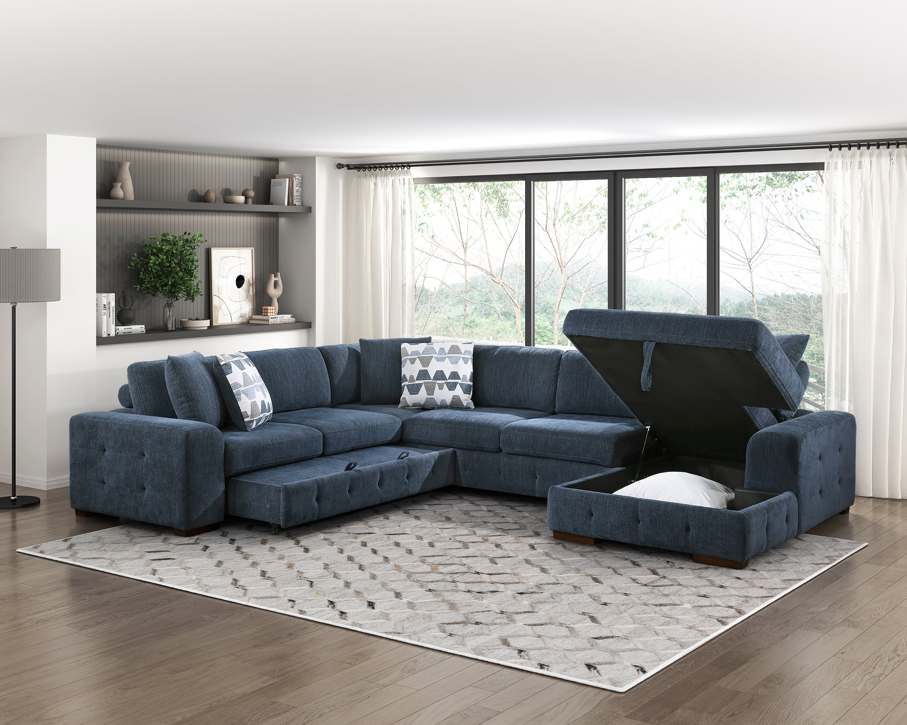9624BU*42LRC (4)4-Piece Sectional with Right Chaise - 9624BU*42LRC - Bien Home Furniture & Electronics