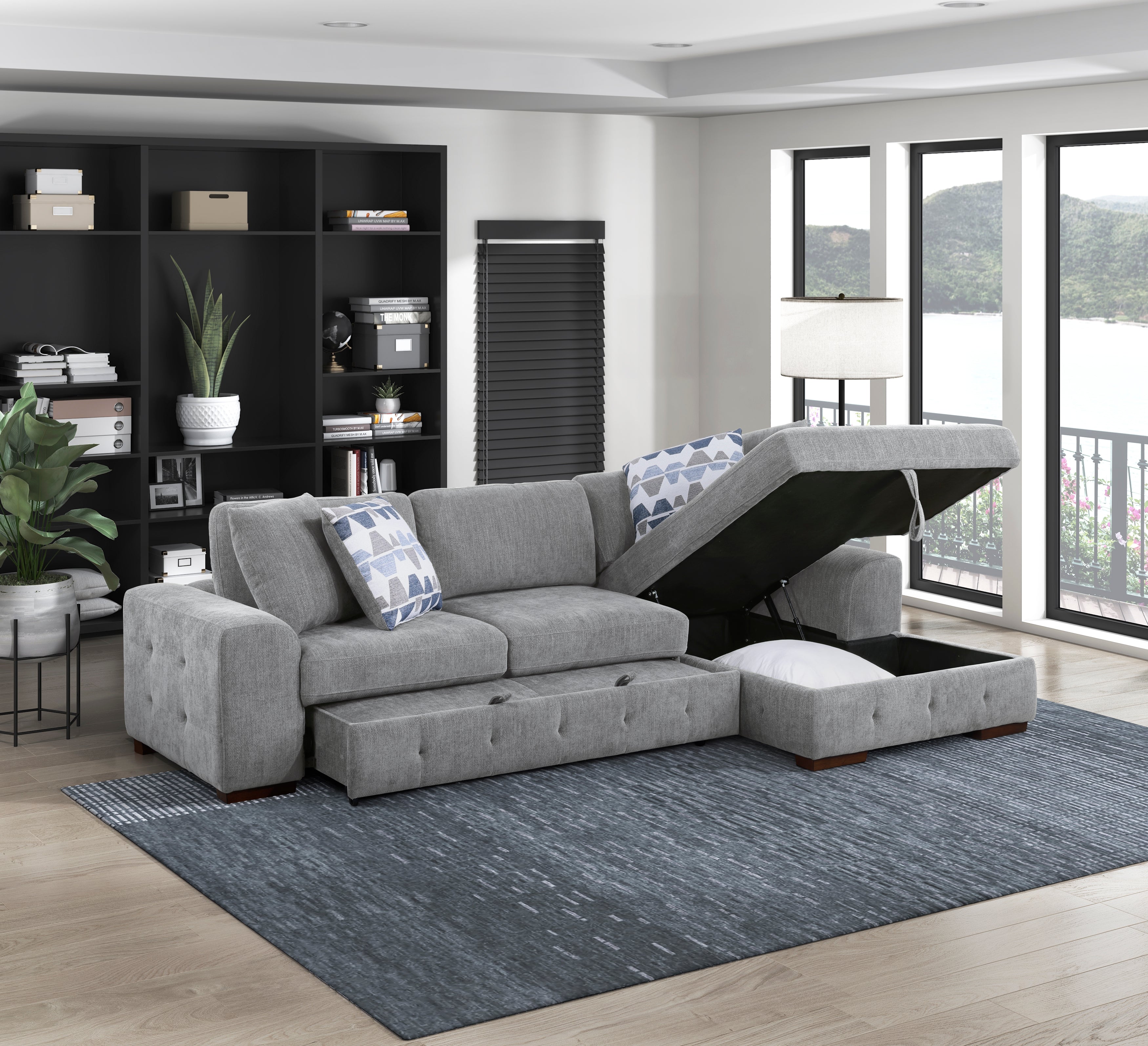 9624GY*22LRC (2)2-Piece Sectional with Right Chaise - 9624GY*22LRC - Bien Home Furniture & Electronics