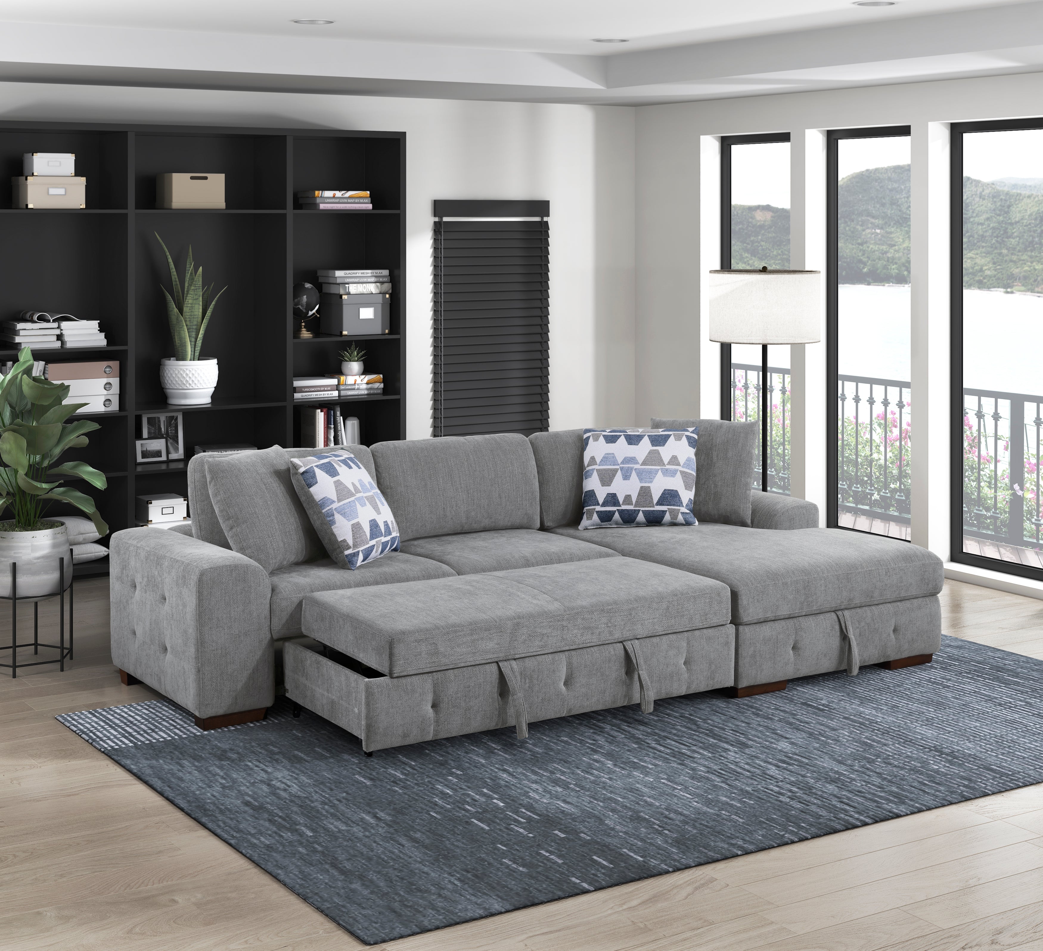 9624GY*22LRC (2)2-Piece Sectional with Right Chaise - 9624GY*22LRC - Bien Home Furniture & Electronics