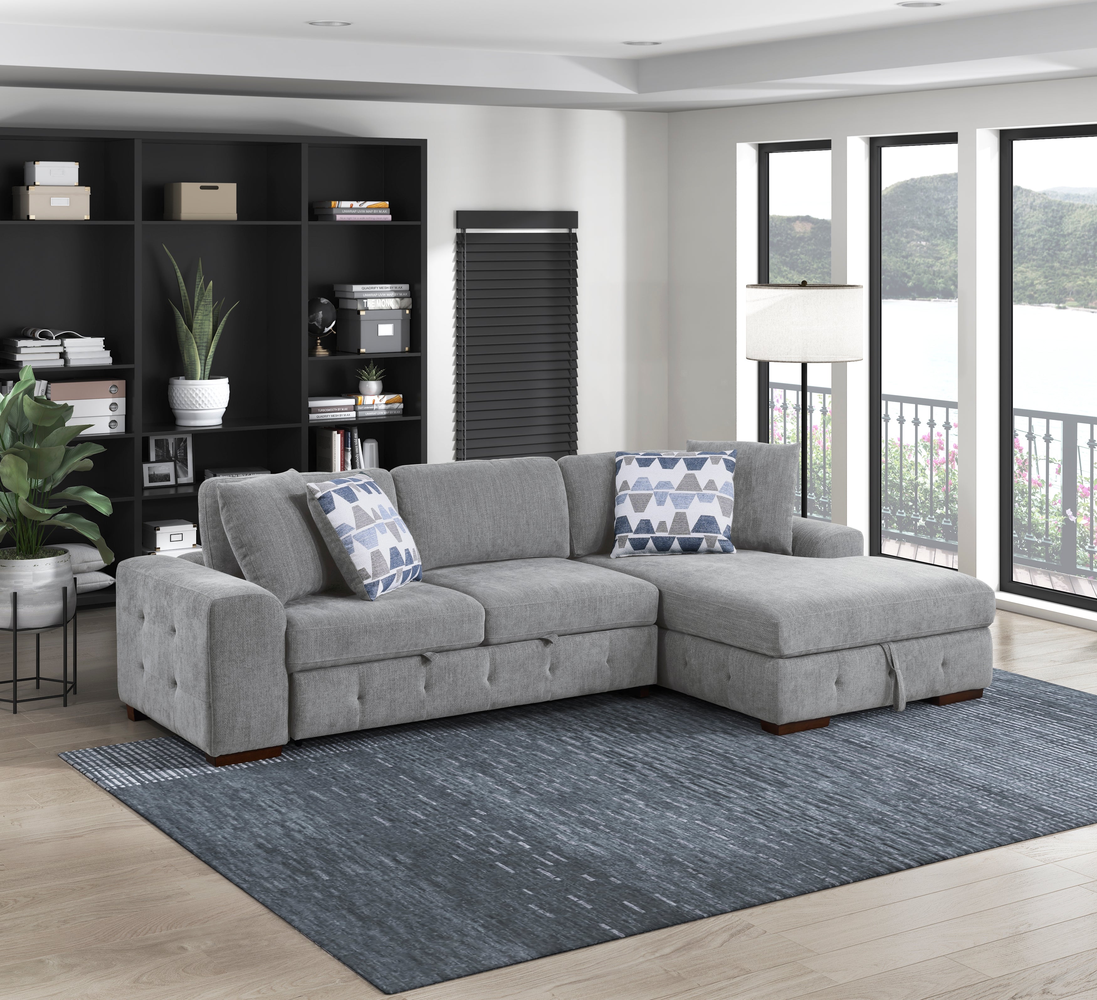 9624GY*22LRC (2)2-Piece Sectional with Right Chaise - 9624GY*22LRC - Bien Home Furniture & Electronics