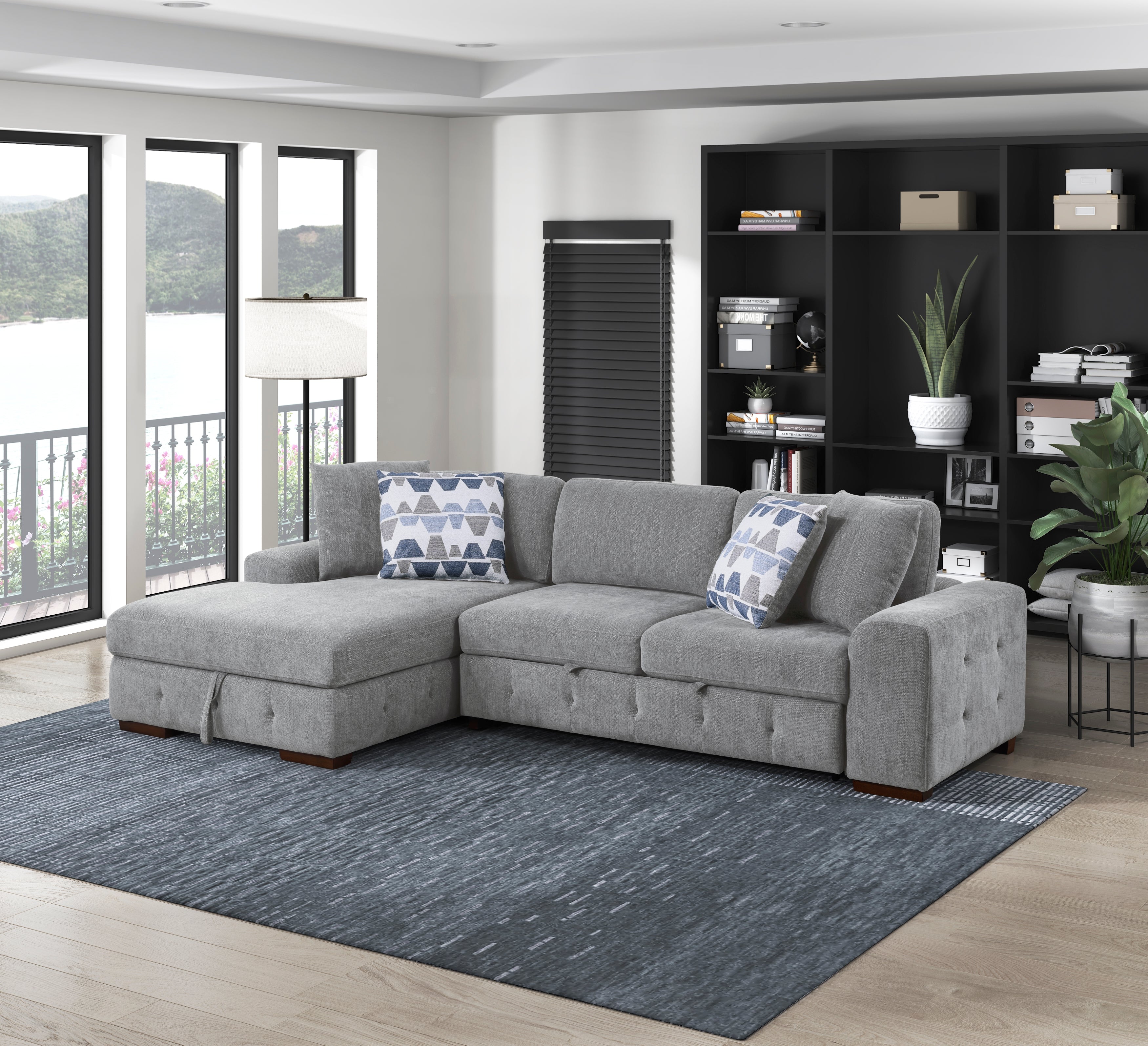 9624GY*2LC2R (2)2-Piece Sectional with Left Chaise - 9624GY*2LC2R - Bien Home Furniture & Electronics