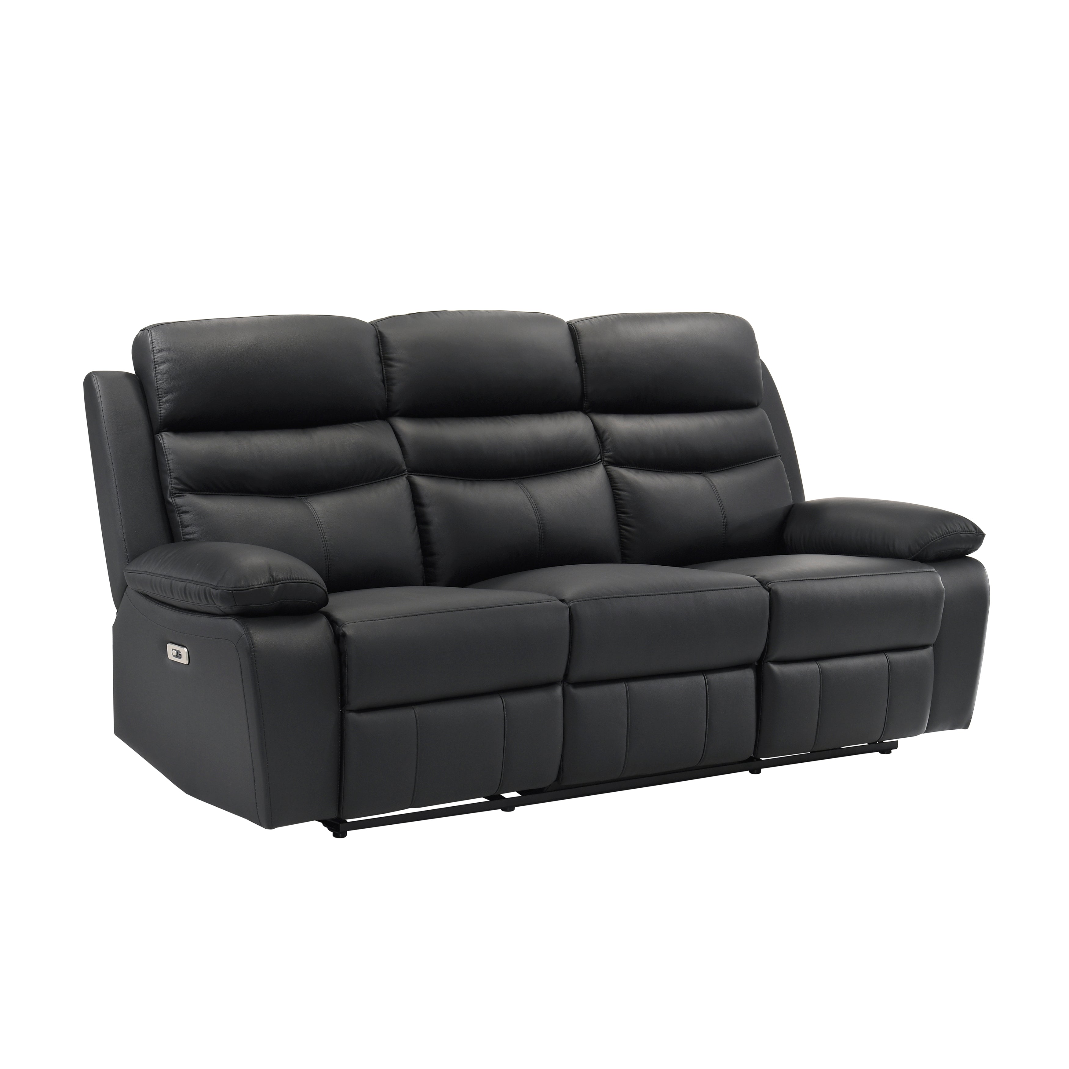 9628BLK-3PW Power Double Reclining Sofa - 9628BLK-3PW - Bien Home Furniture & Electronics