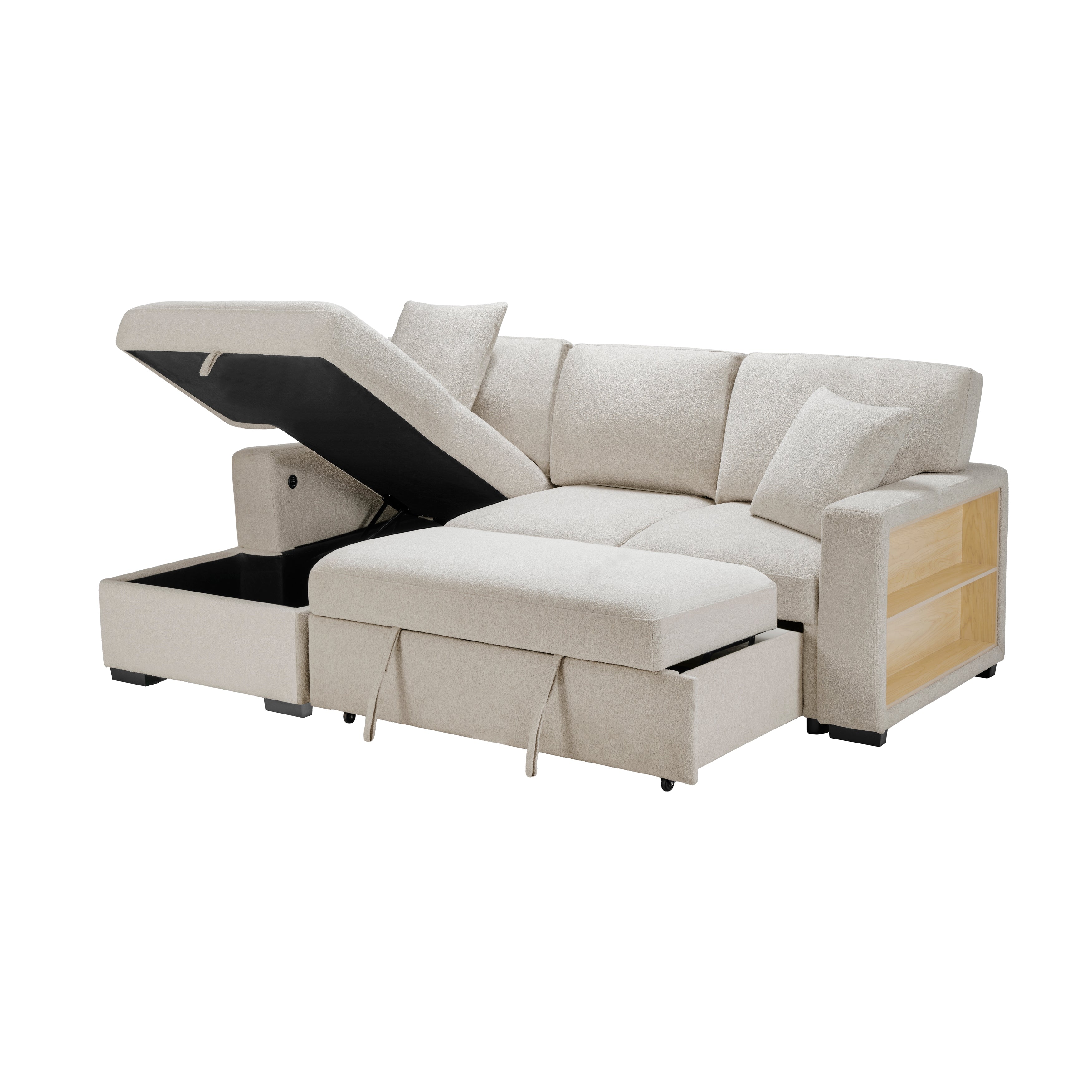9630BE*2LC2R (2) Sectional with Left Chaise, Pull-out Bed and Hidden Storage - 9630BE*2LC2R - Bien Home Furniture & Electronics