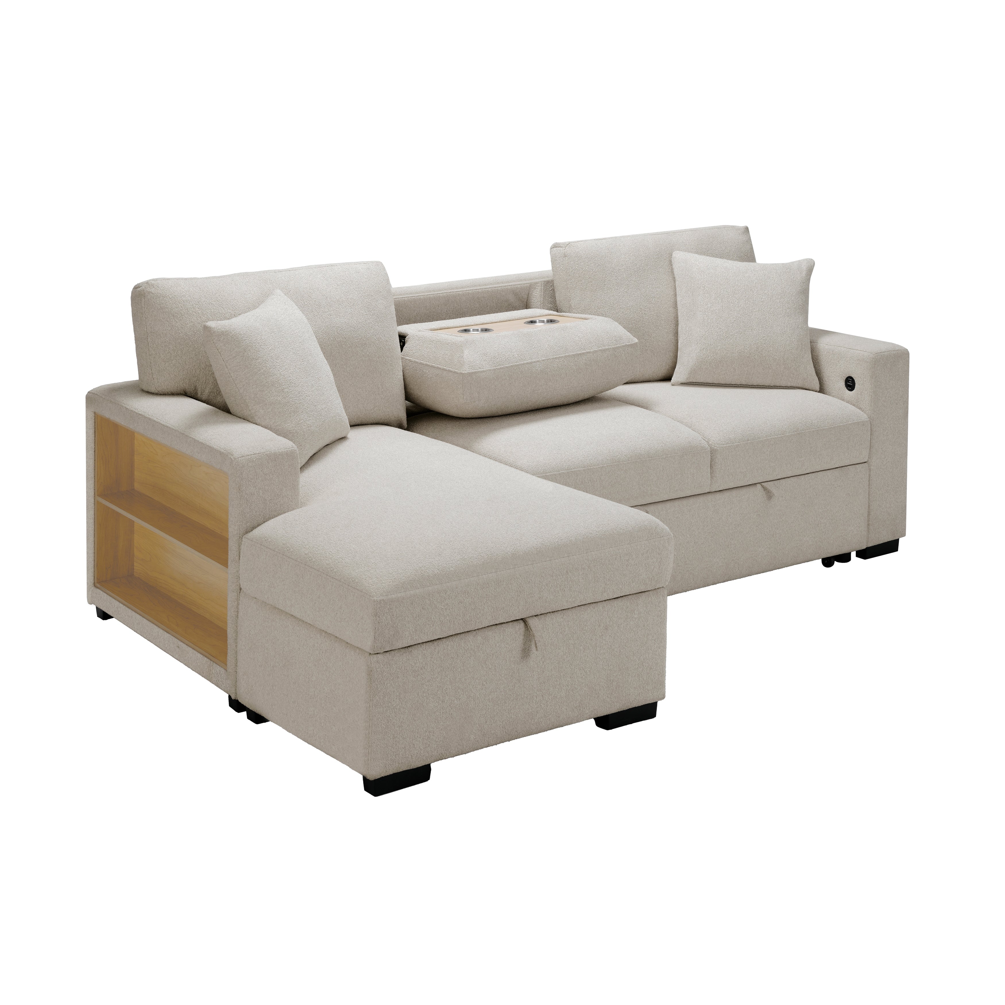 9630BE*2LC2R (2) Sectional with Left Chaise, Pull-out Bed and Hidden Storage - 9630BE*2LC2R - Bien Home Furniture & Electronics