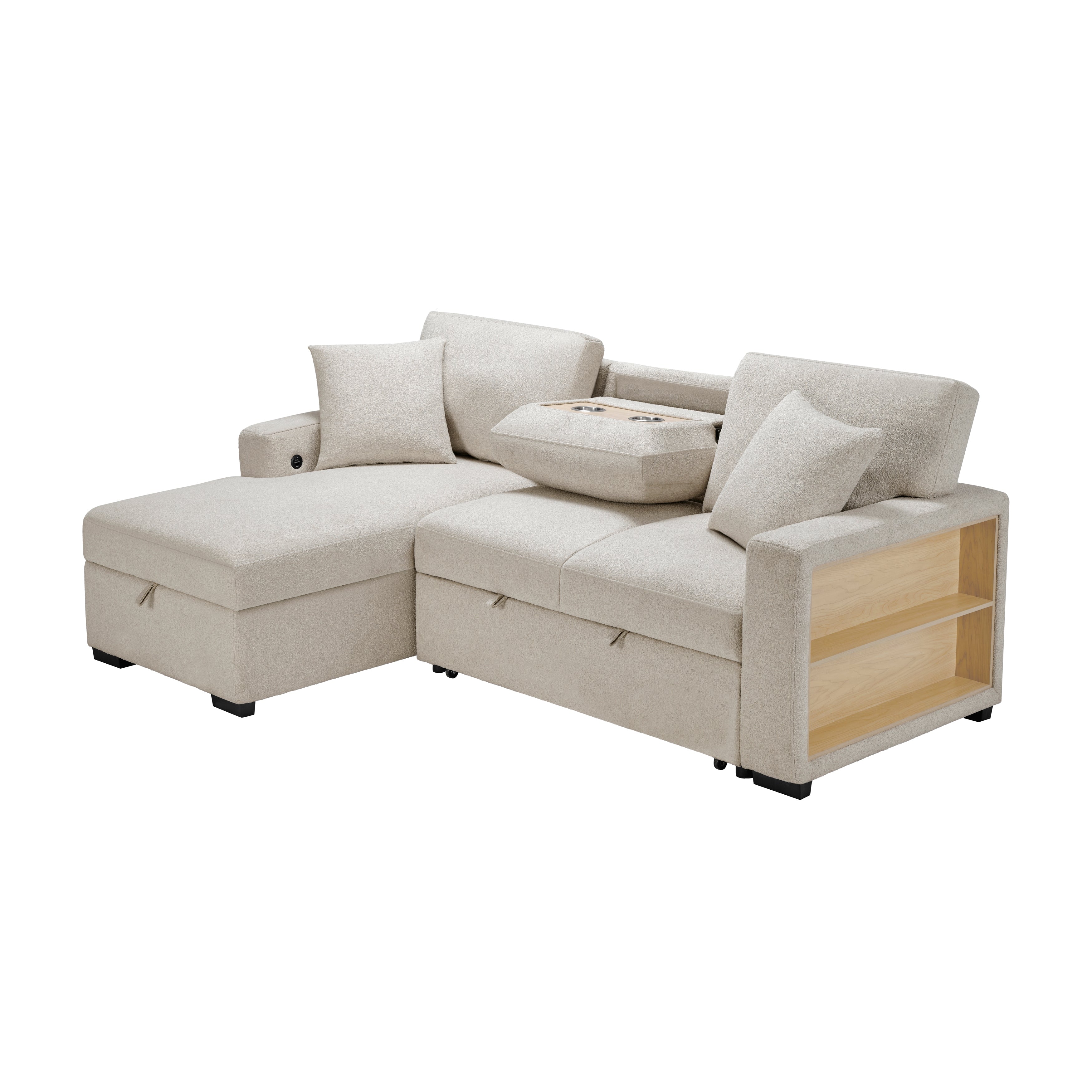9630BE*2LC2R (2) Sectional with Left Chaise, Pull-out Bed and Hidden Storage - 9630BE*2LC2R - Bien Home Furniture & Electronics