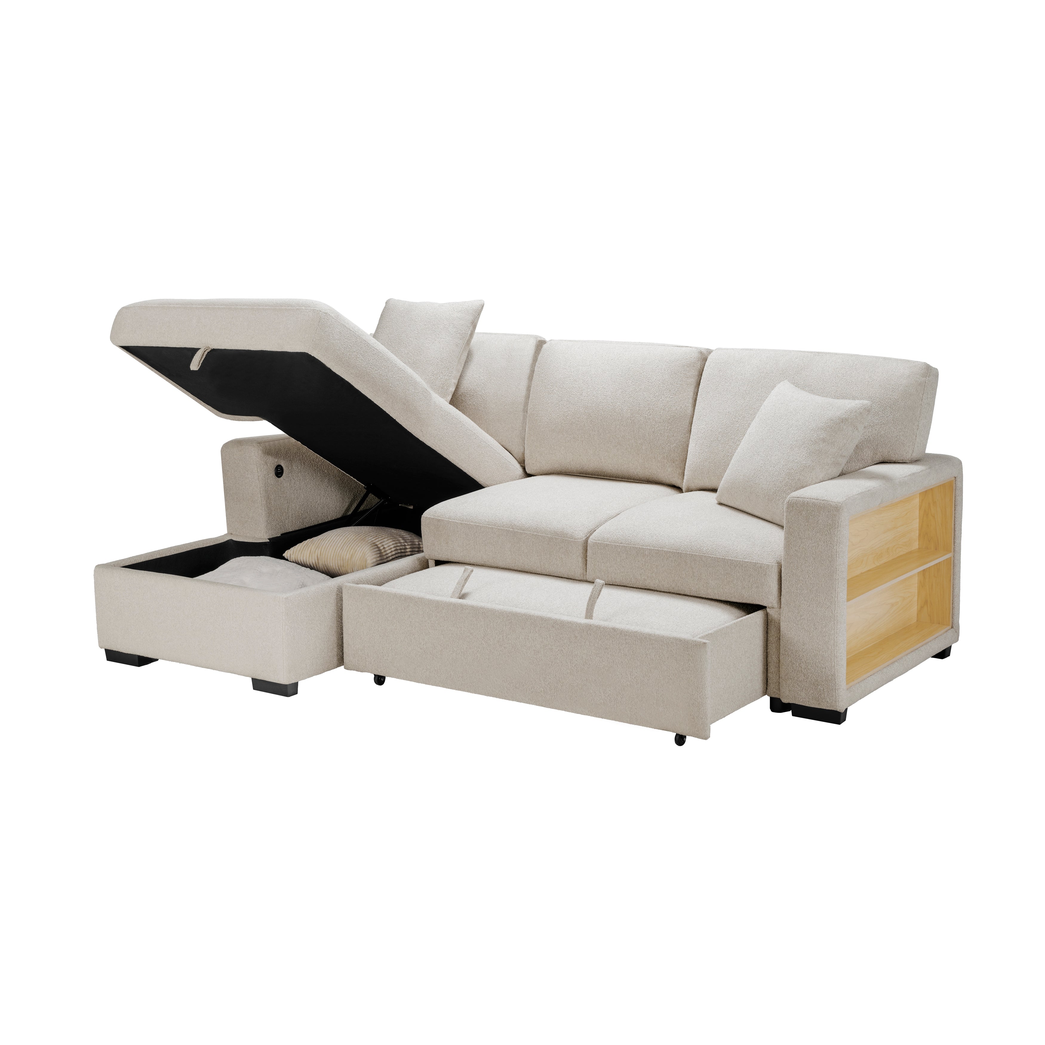 9630BE*2LC2R (2) Sectional with Left Chaise, Pull-out Bed and Hidden Storage - 9630BE*2LC2R - Bien Home Furniture & Electronics