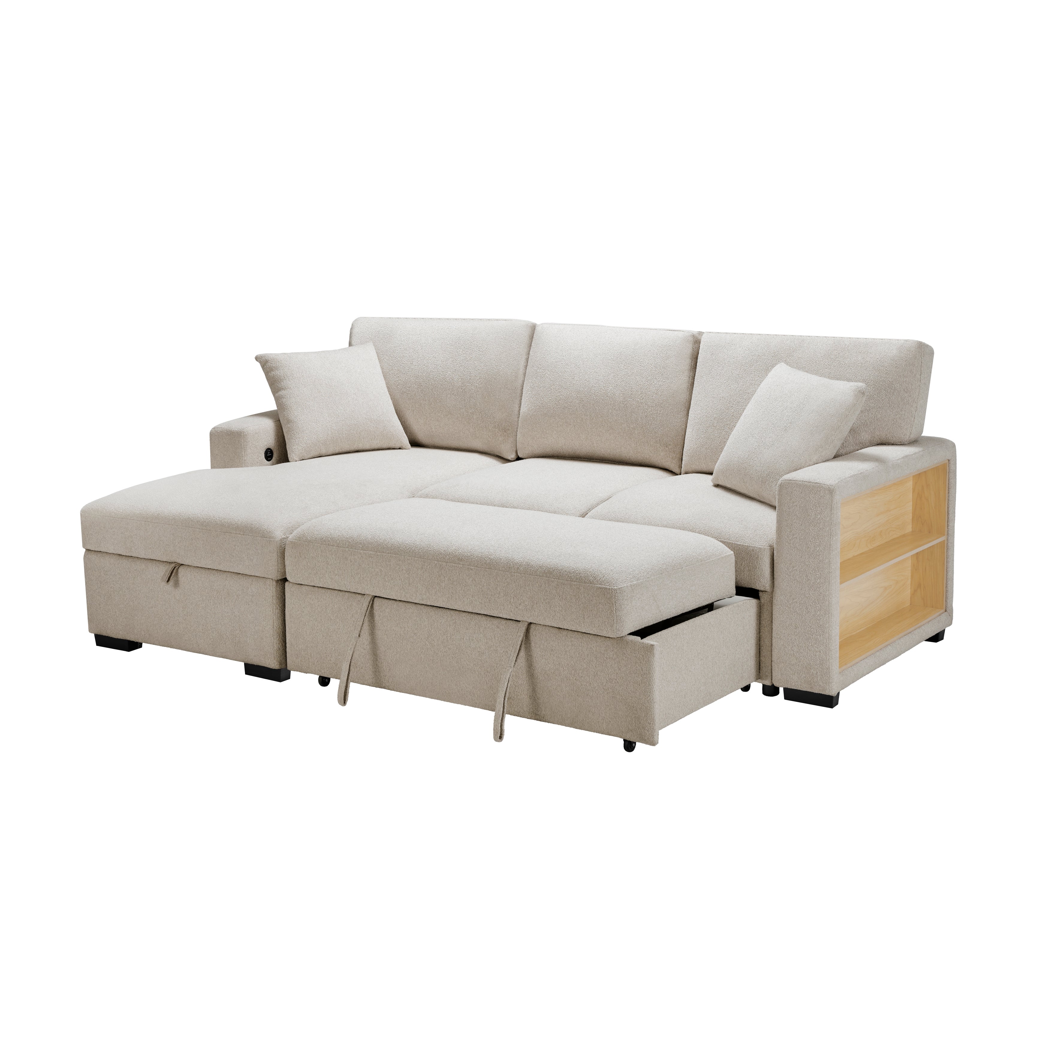 9630BE*2LC2R (2) Sectional with Left Chaise, Pull-out Bed and Hidden Storage - 9630BE*2LC2R - Bien Home Furniture & Electronics