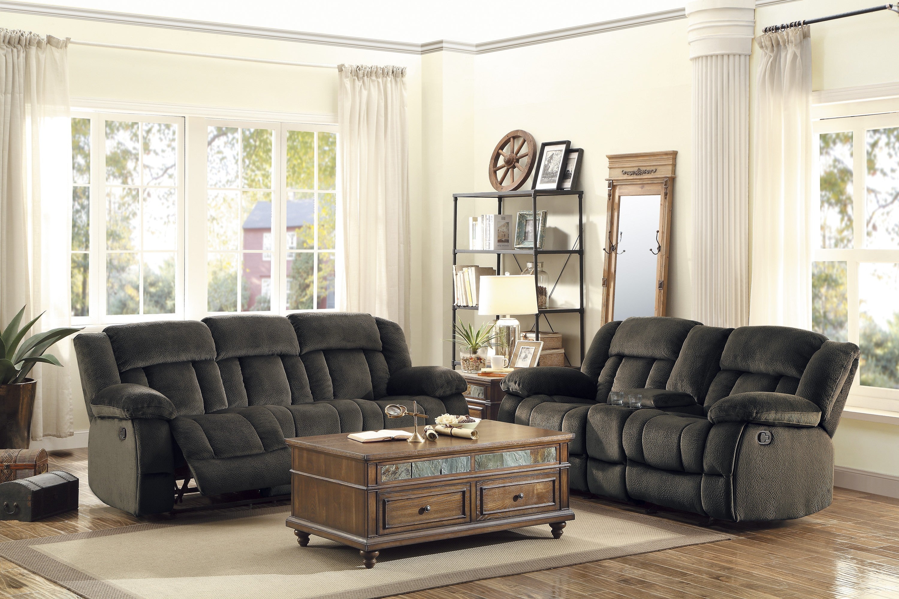 9636-3 Double Reclining Sofa - 9636-3 - Bien Home Furniture & Electronics
