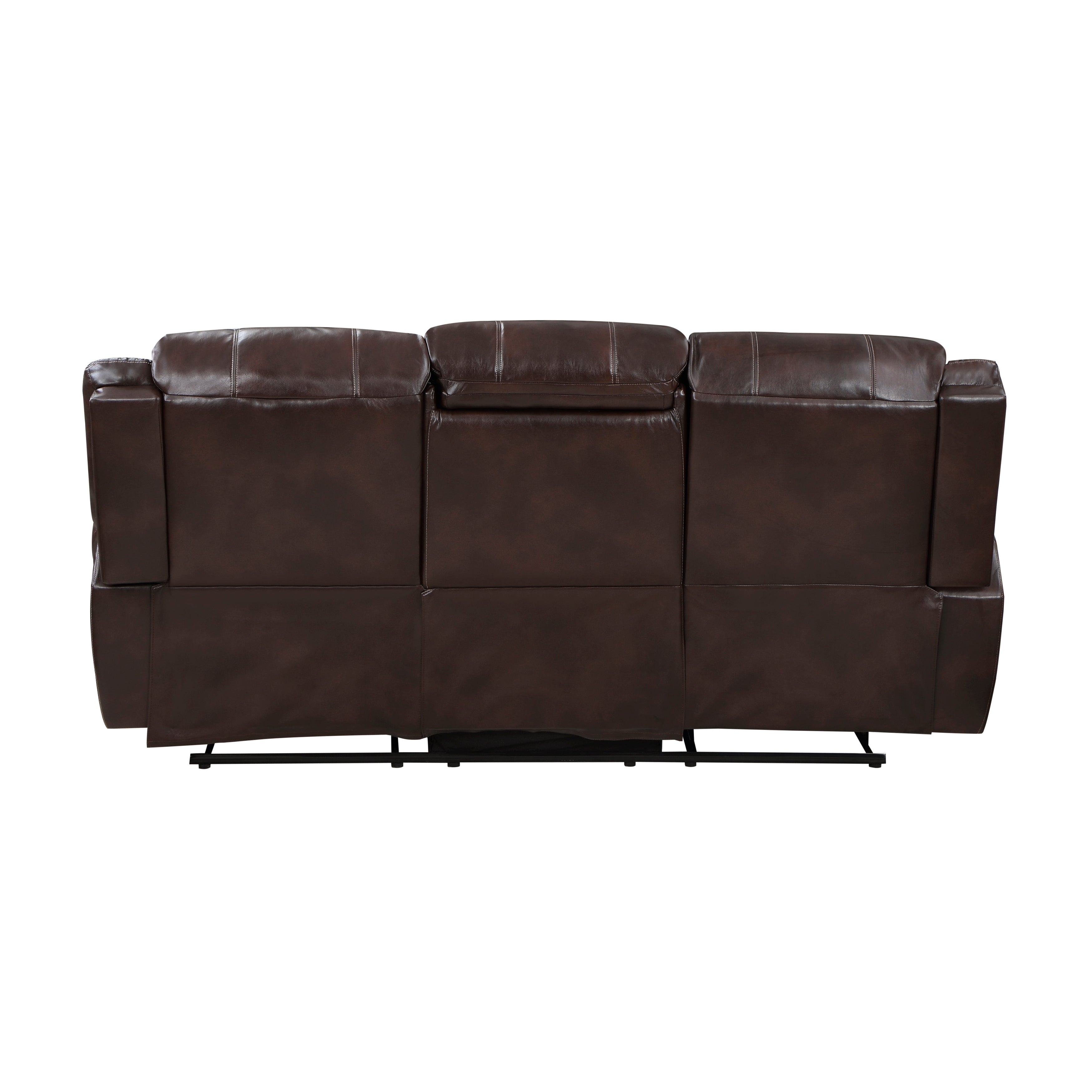 9668NBR-3 Double Reclining Sofa with Center Drop-down Cup Holders - 9668NBR-3 - Bien Home Furniture & Electronics