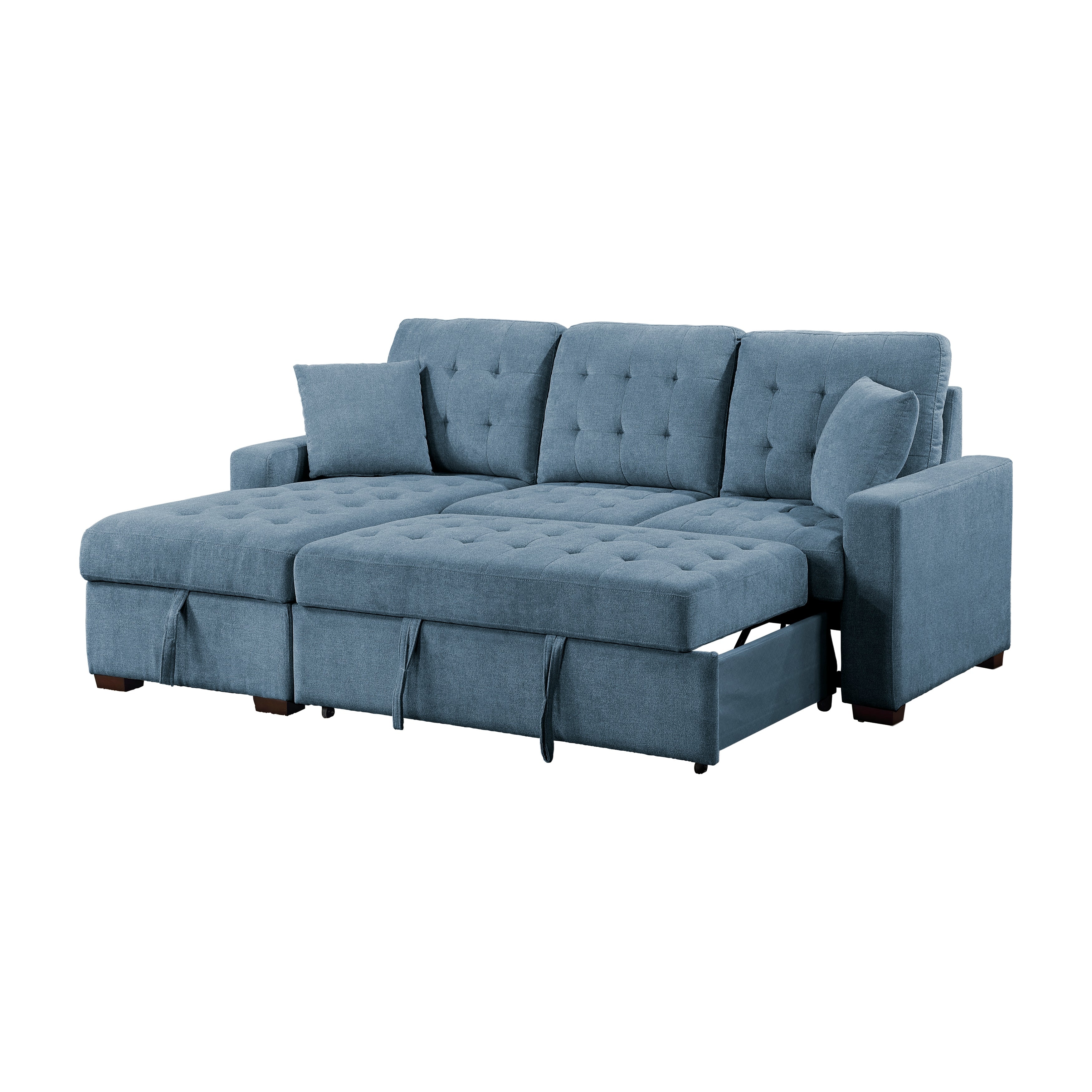 9816BU*2LCRL (2)2-Piece Sectional with Left Chaise, Pull-out Bed and Hidden Storage - 9816BU*2LCRL - Bien Home Furniture & Electronics