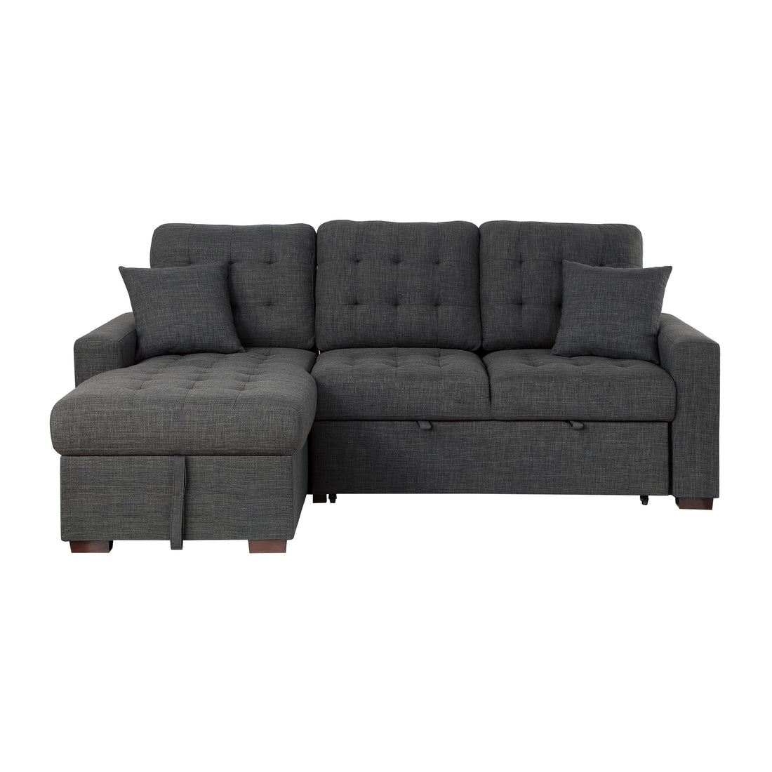 9916DG*2LCRL (2)2-Piece Sectional with Pull-out Bed and Left Chaise with Hidden Storage - 9916DG*2LCRL - Bien Home Furniture & Electronics