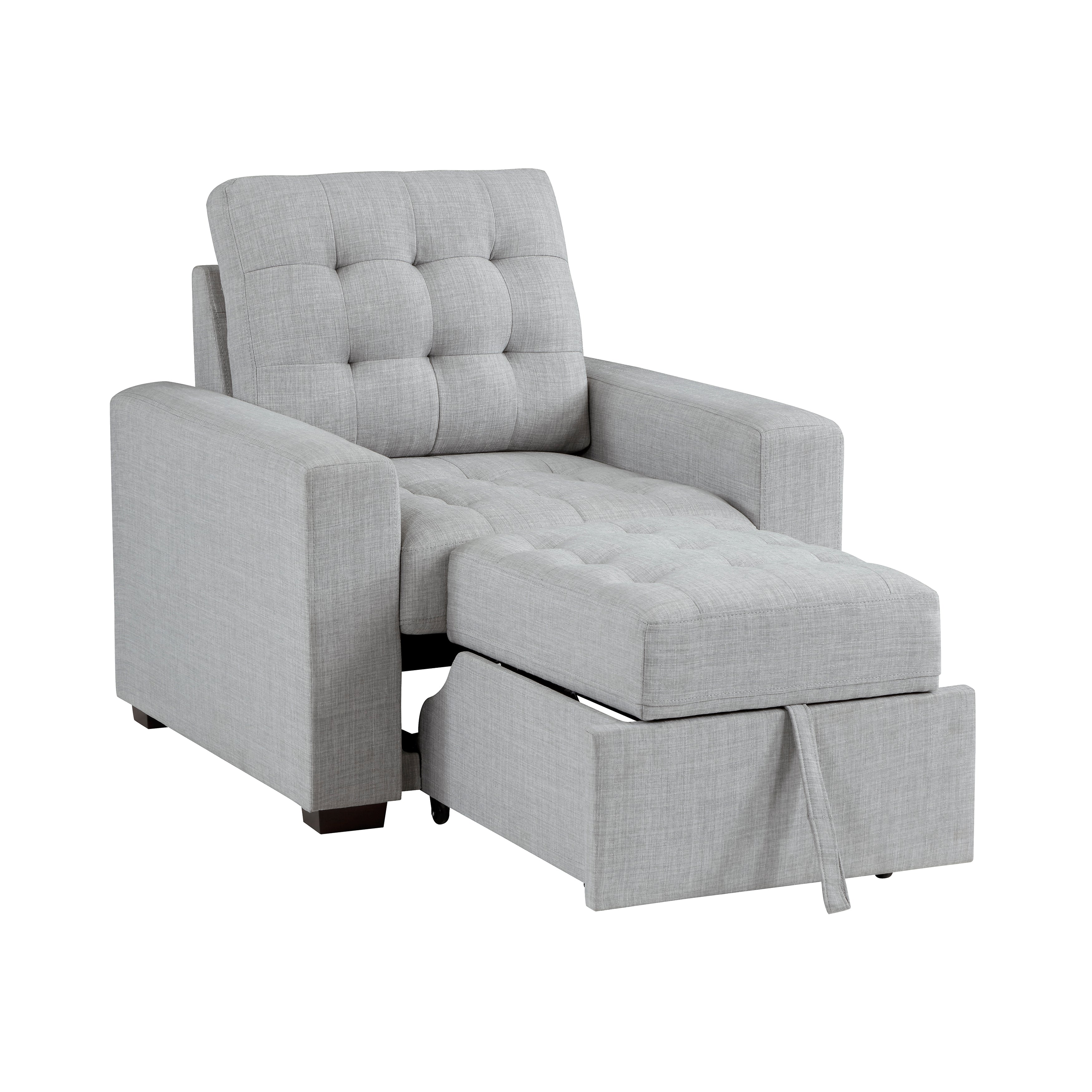 9916GY-1 CHAIR WITH PULL-OUT OTTOMAN - 9916GY-1 - Bien Home Furniture & Electronics