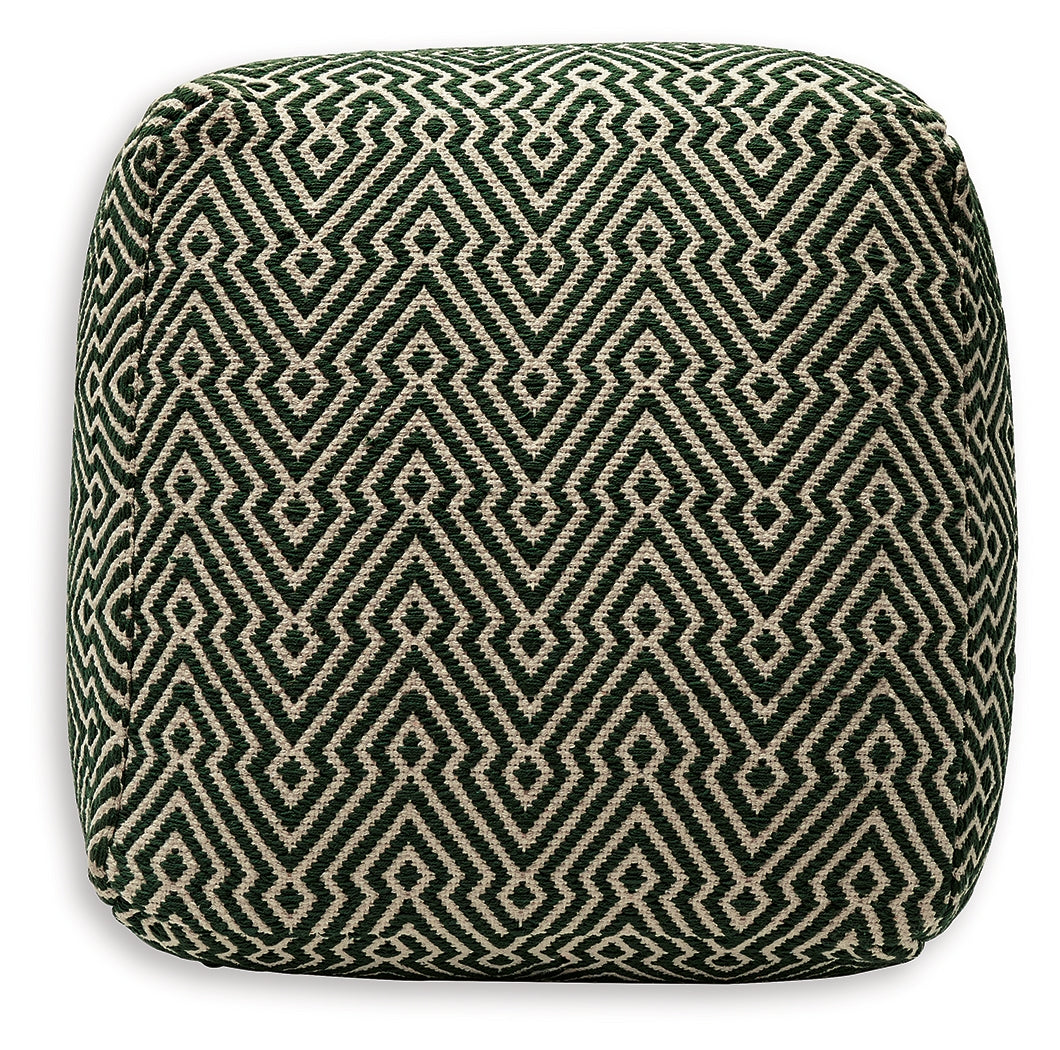 Abacy Green/Ivory Pouf - A1001053 - Bien Home Furniture & Electronics