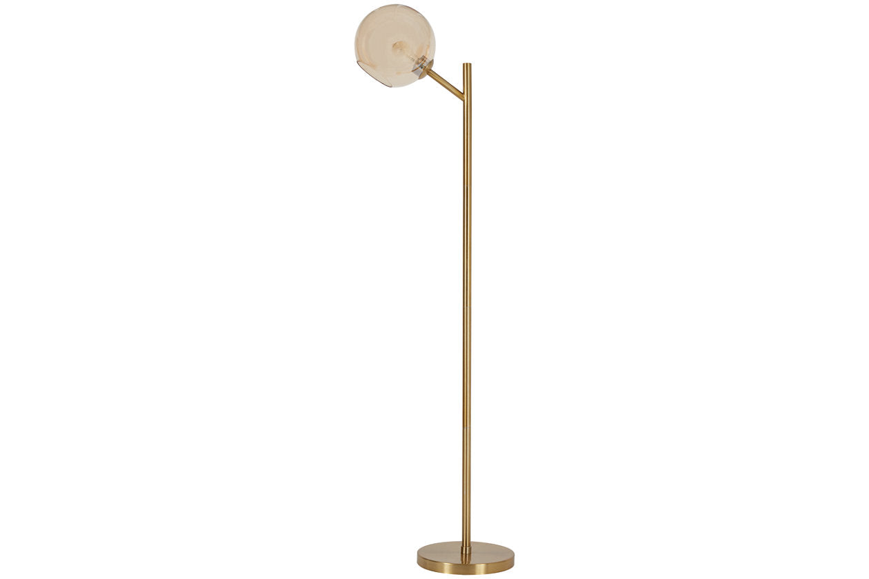 Abanson Amber/Gold Finish Floor Lamp - L206021 - Bien Home Furniture & Electronics