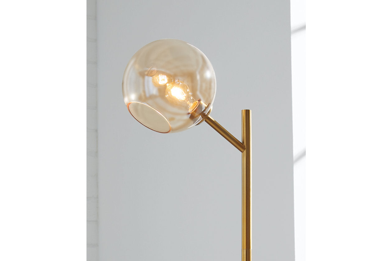 Abanson Amber/Gold Finish Floor Lamp - L206021 - Bien Home Furniture & Electronics