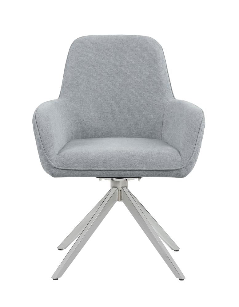 Abby Light Gray/Chrome Flare Arm Side Chair - 110322 - Bien Home Furniture & Electronics
